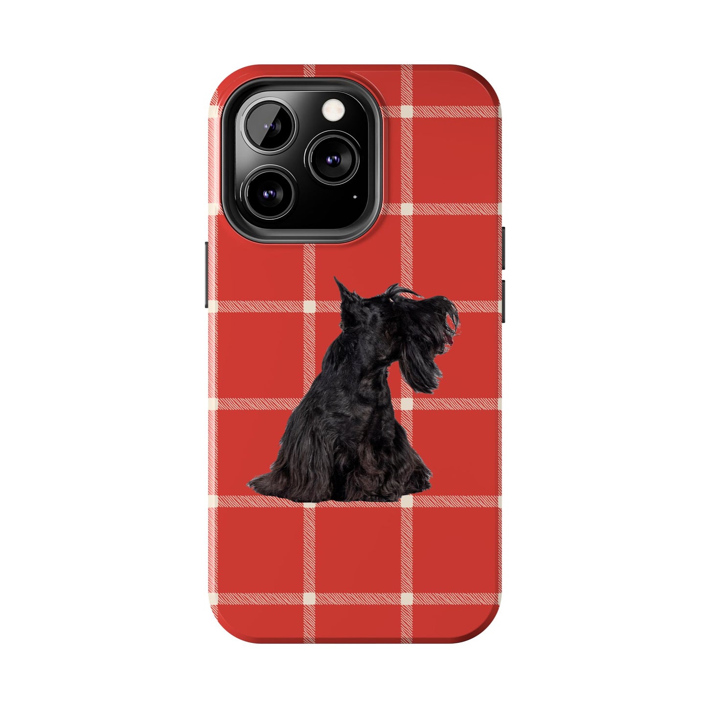 Scottish Terrier Phone Case, Tough Cases, Scottie Dog Phone Cover, Gift for Dog Lovers, Plaid Design