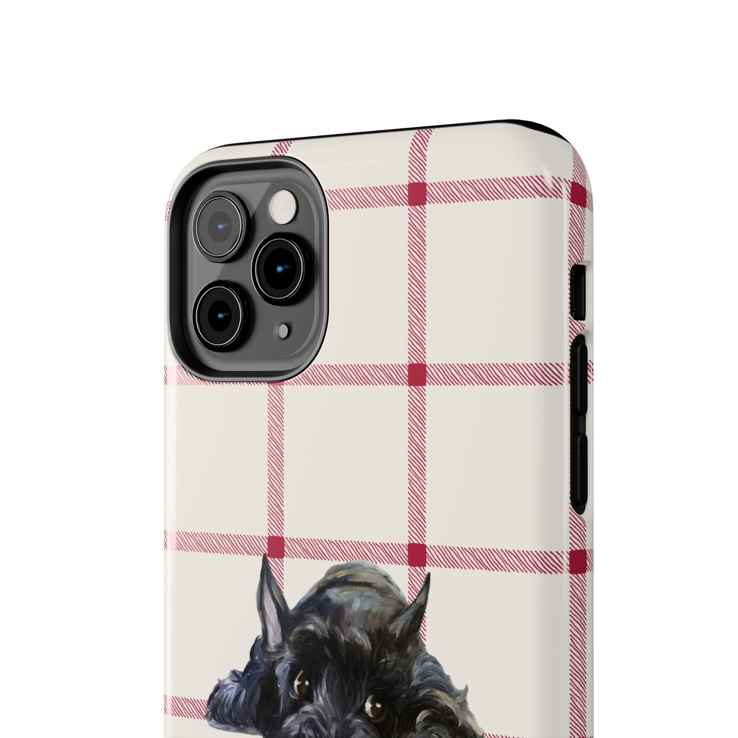 Scottish Terrier Phone Case, Tough Cases, Scottie Dog Phone Cover, Gift for Dog Lovers, Plaid Design