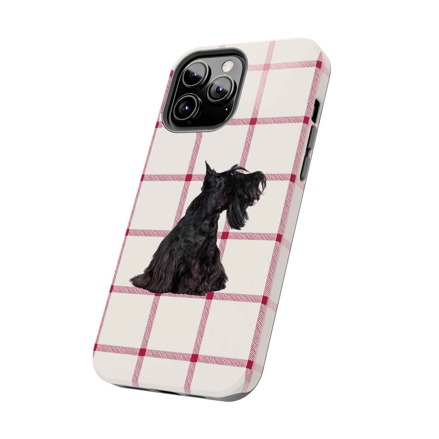 Scottish Terrier Phone Case, Tough Cases, Scottie Dog Phone Cover, Gift for Dog Lovers, Plaid Design