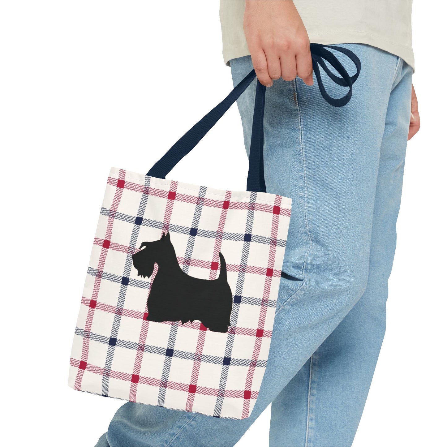 Plaid Scottish Terrier Tote Bag, Stylish Carryall for Pet Lovers, Perfect for Shopping, Beach Days, Teachers, Gifts, All-Occasion Bag