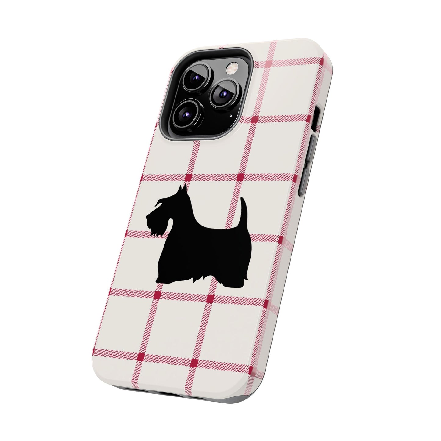 Scottish Terrier Phone Case, Tough Cases, Scottie Dog Phone Cover, Gift for Dog Lovers, Plaid Design