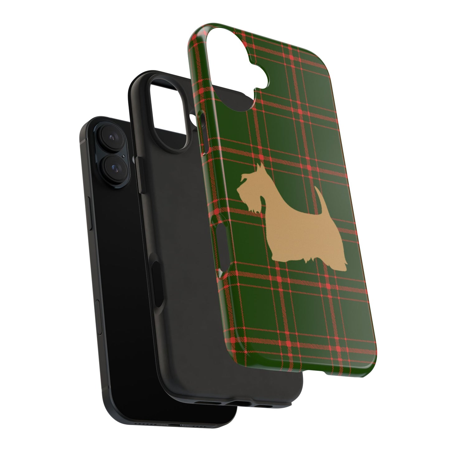 Scottish Terrier Phone Case, Tough Cases, Scottie Dog Phone Cover, Gift for Dog Lovers, Plaid Design