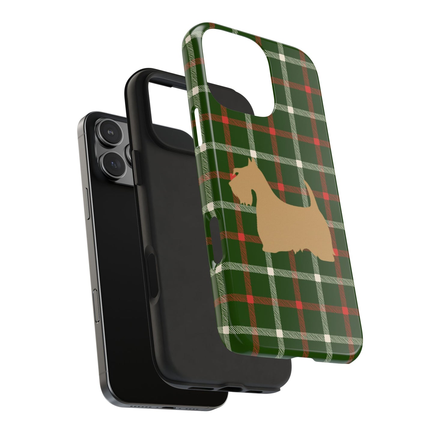 Scottish Terrier Phone Case, Tough Cases, Scottie Dog Phone Cover, Gift for Dog Lovers, Plaid Design