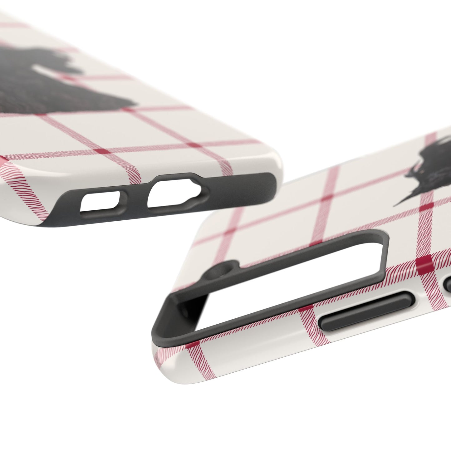 Scottish Terrier Phone Case, Tough Cases, Scottie Dog Phone Cover, Gift for Dog Lovers, Plaid Design