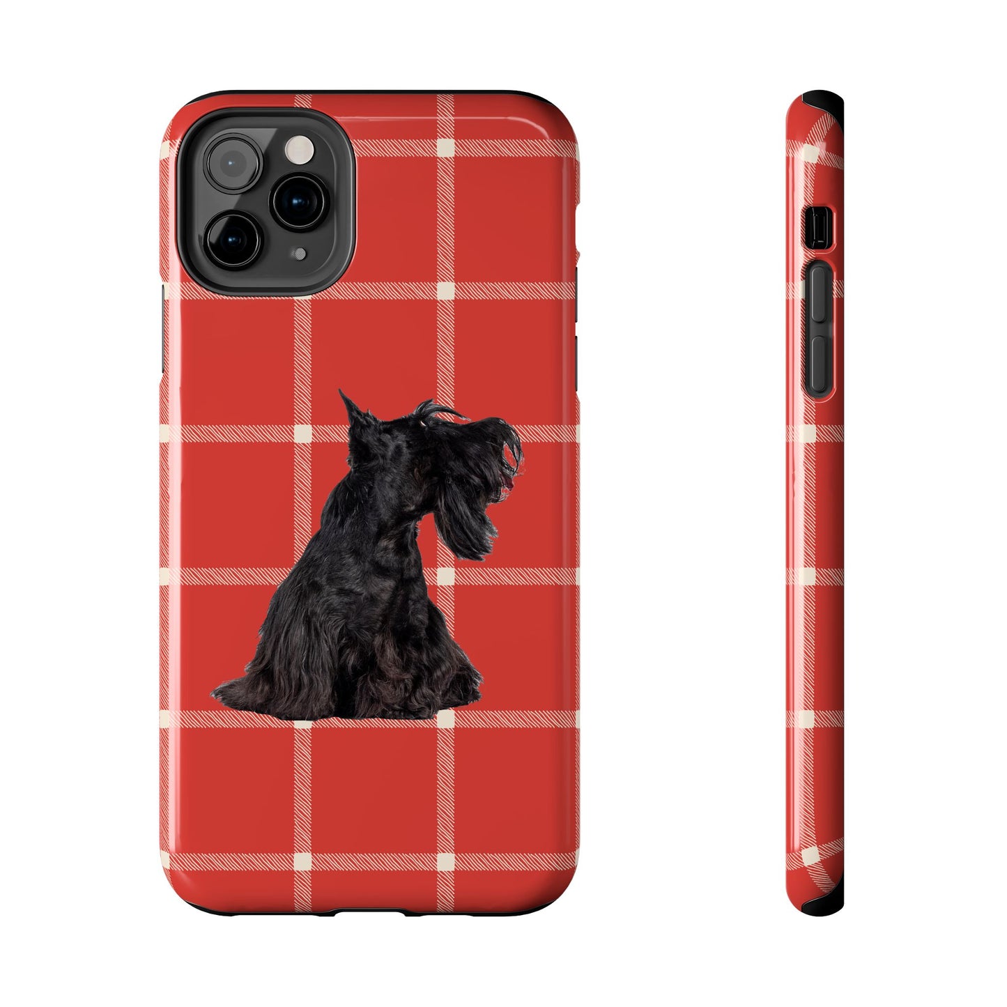 Scottish Terrier Phone Case, Tough Cases, Scottie Dog Phone Cover, Gift for Dog Lovers, Plaid Design