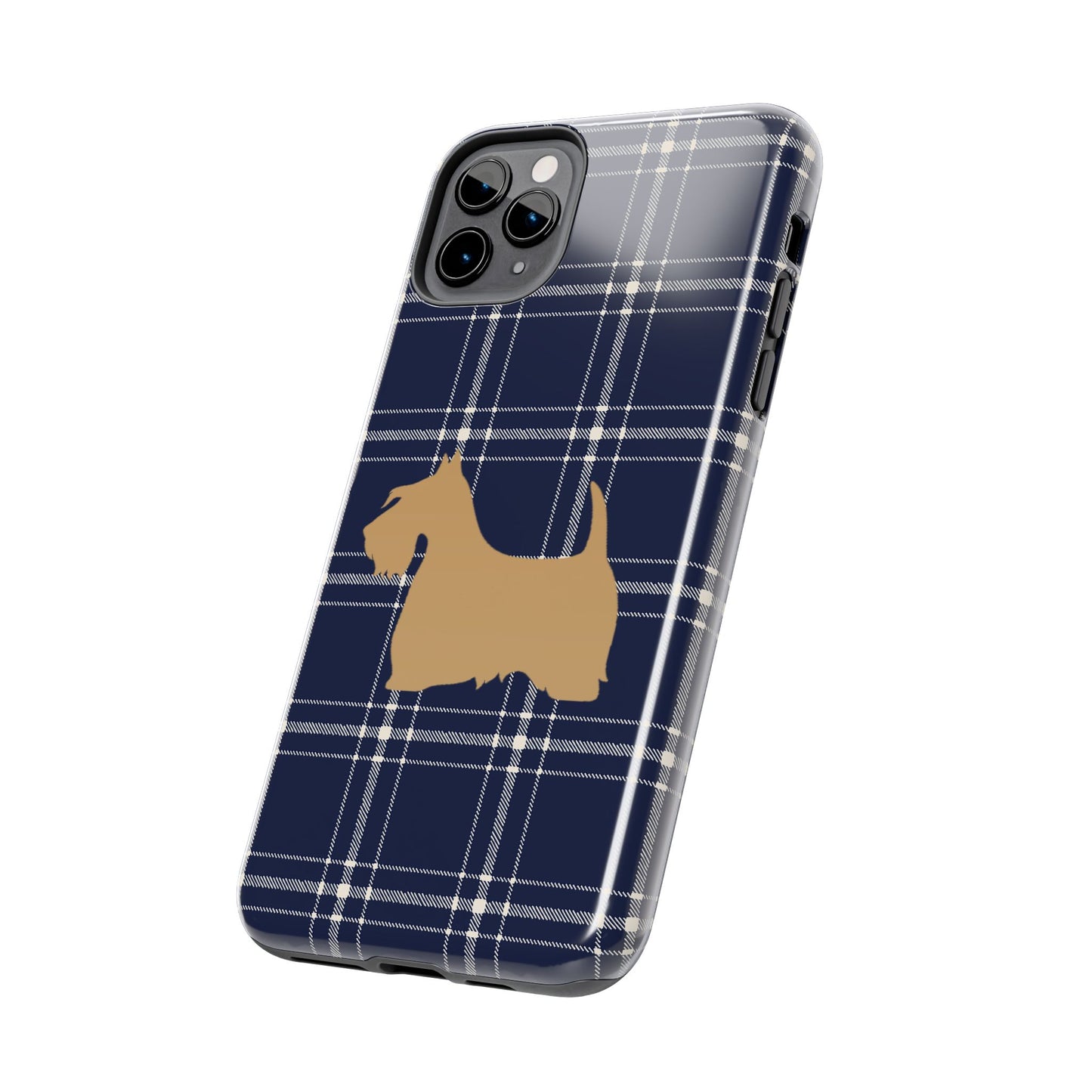 Scottish Terrier Phone Case, Tough Cases, Scottie Dog Phone Cover, Gift for Dog Lovers, Plaid Design