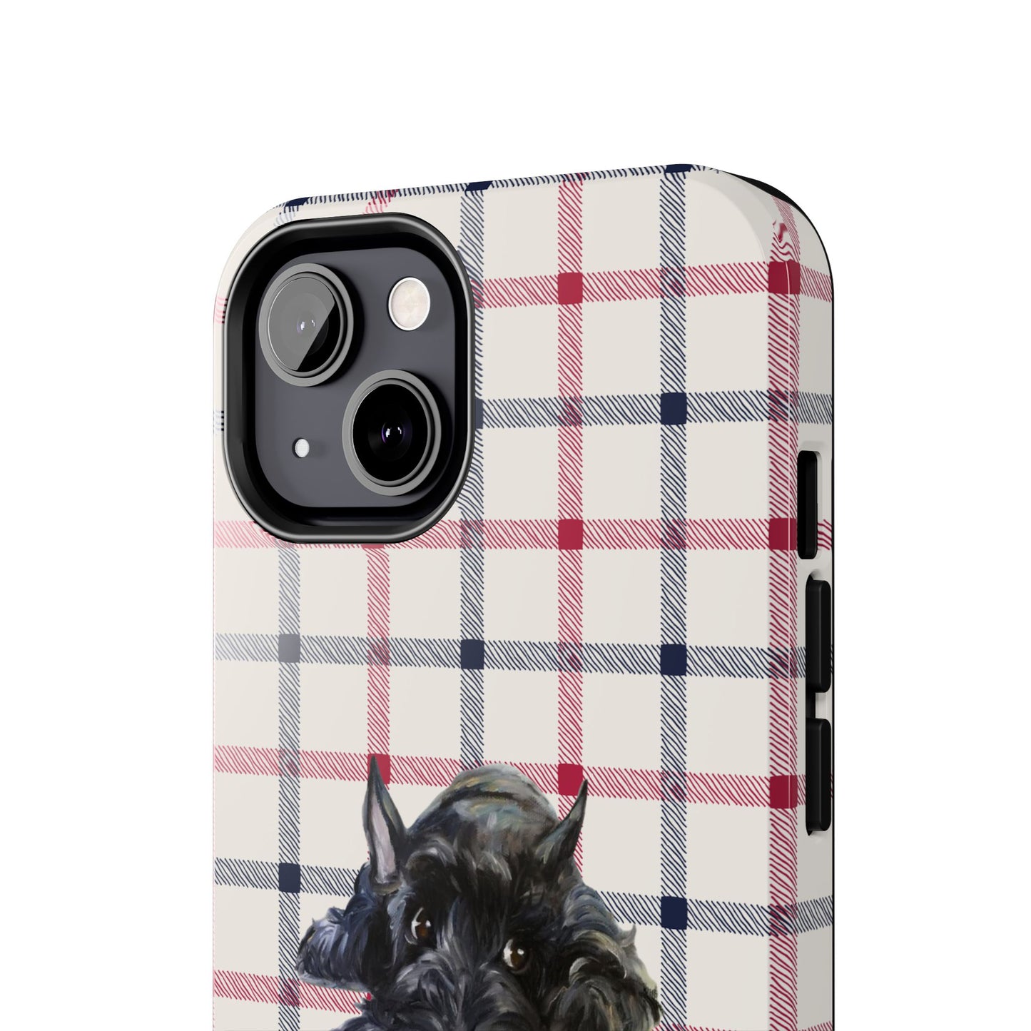 Scottish Terrier Phone Case, Tough Cases, Scottie Dog Phone Cover, Gift for Dog Lovers, Plaid Design