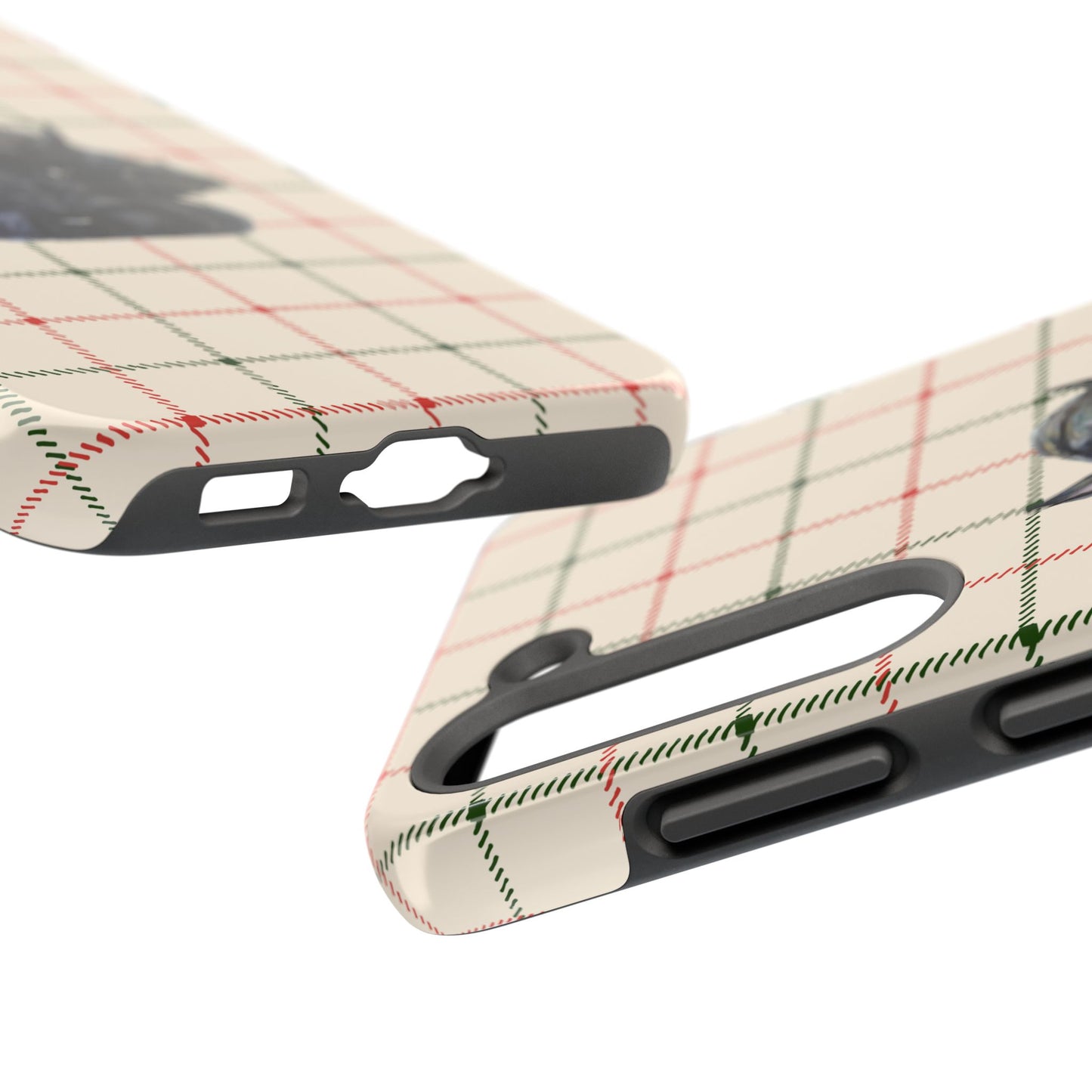 Scottish Terrier Phone Case, Tough Cases, Scottie Dog Phone Cover, Gift for Dog Lovers, Plaid Design