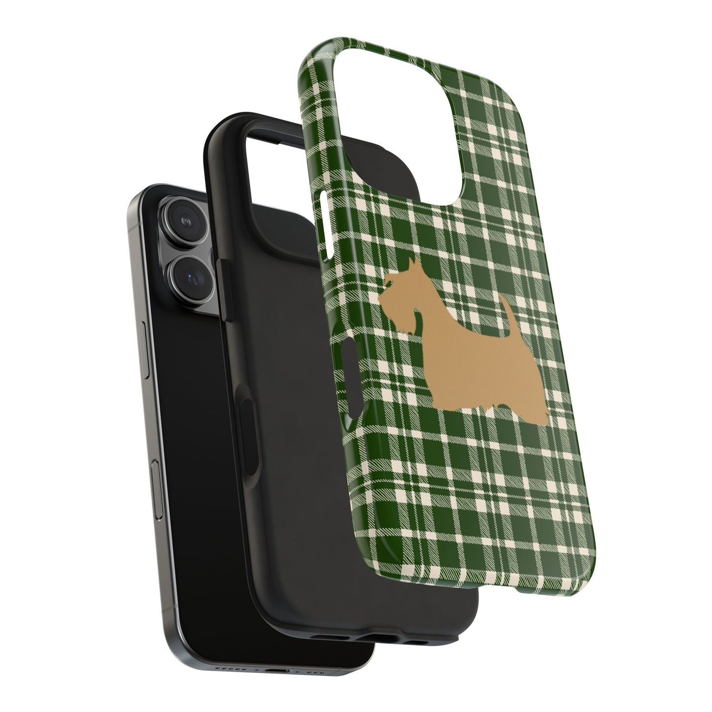 Scottish Terrier Phone Case, Tough Cases, Scottie Dog Phone Cover, Gift for Dog Lovers, Plaid Design