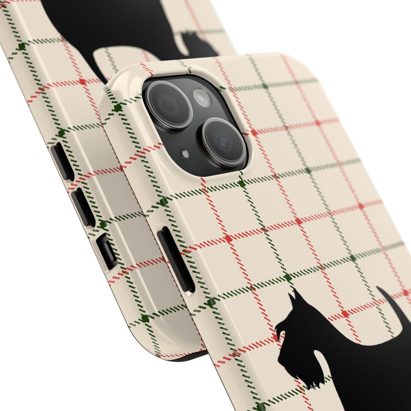 Scottish Terrier Phone Case, Tough Cases, Scottie Dog Phone Cover, Gift for Dog Lovers, Plaid Design