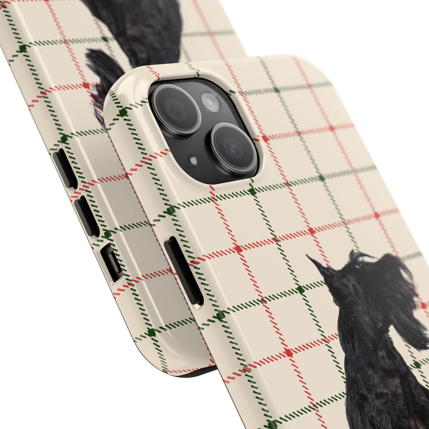 Scottish Terrier Phone Case, Tough Cases, Scottie Dog Phone Cover, Gift for Dog Lovers, Plaid Design