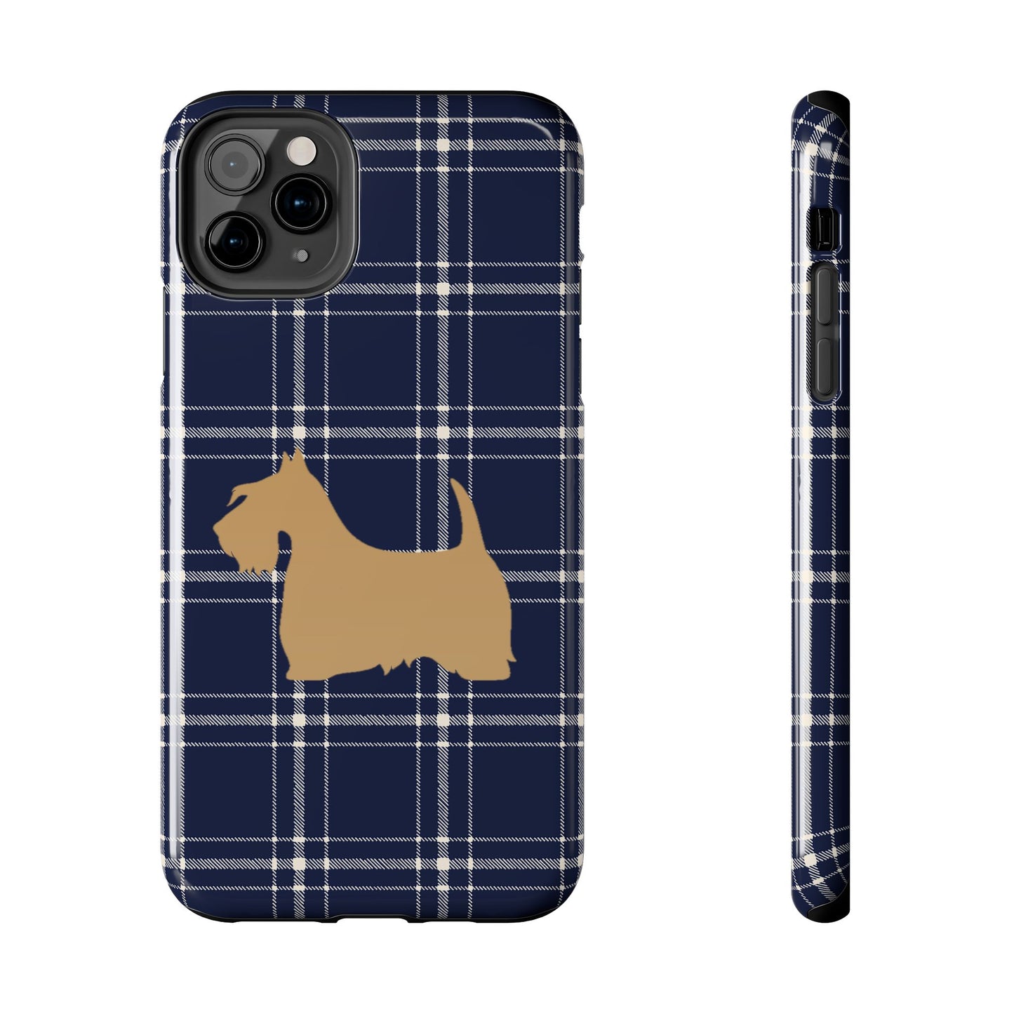 Scottish Terrier Phone Case, Tough Cases, Scottie Dog Phone Cover, Gift for Dog Lovers, Plaid Design