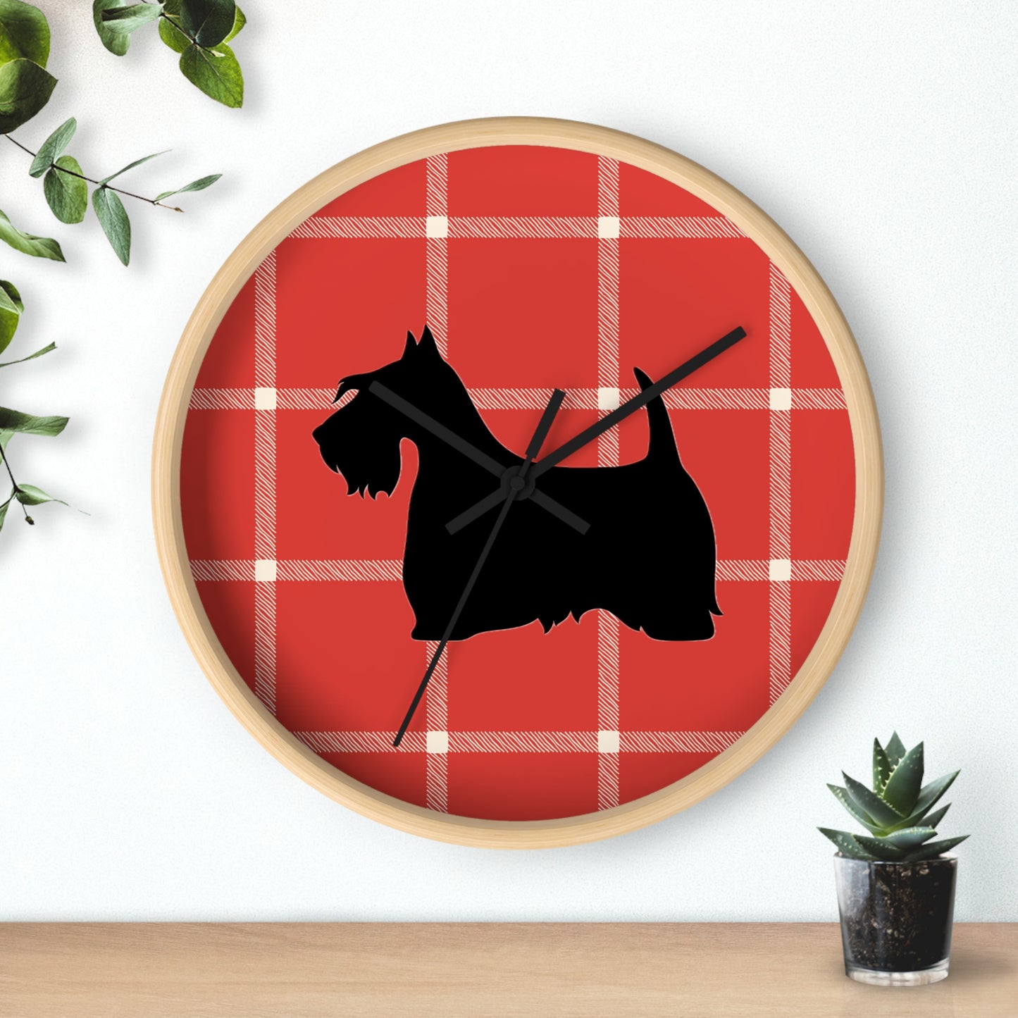 Scottish Terrier Wall Clock, Pet Lover Gift, Home Decor, Office Decor, Scottish Terrier Decor, Unique Wall Timepiece