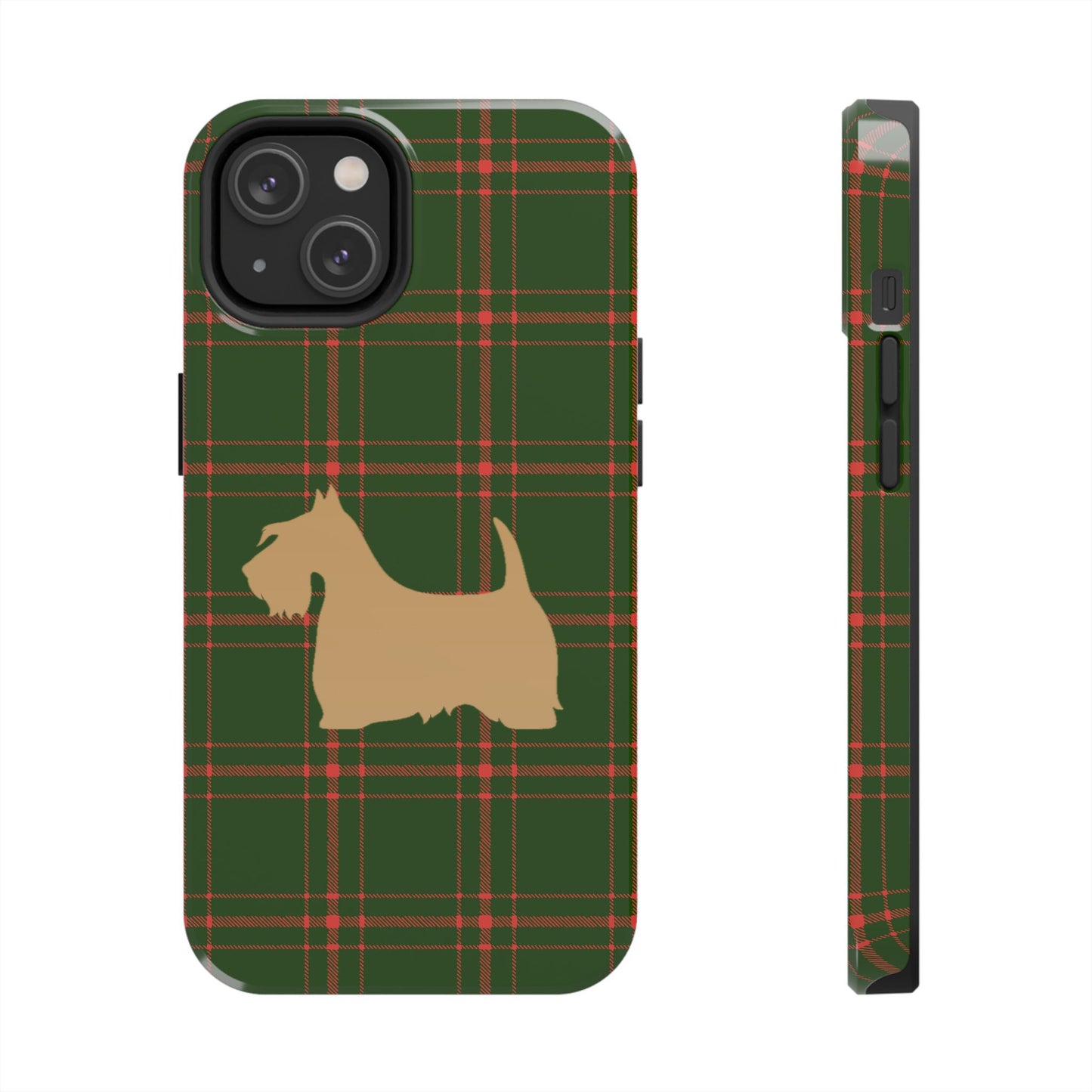 Scottish Terrier Phone Case, Tough Cases, Scottie Dog Phone Cover, Gift for Dog Lovers, Plaid Design