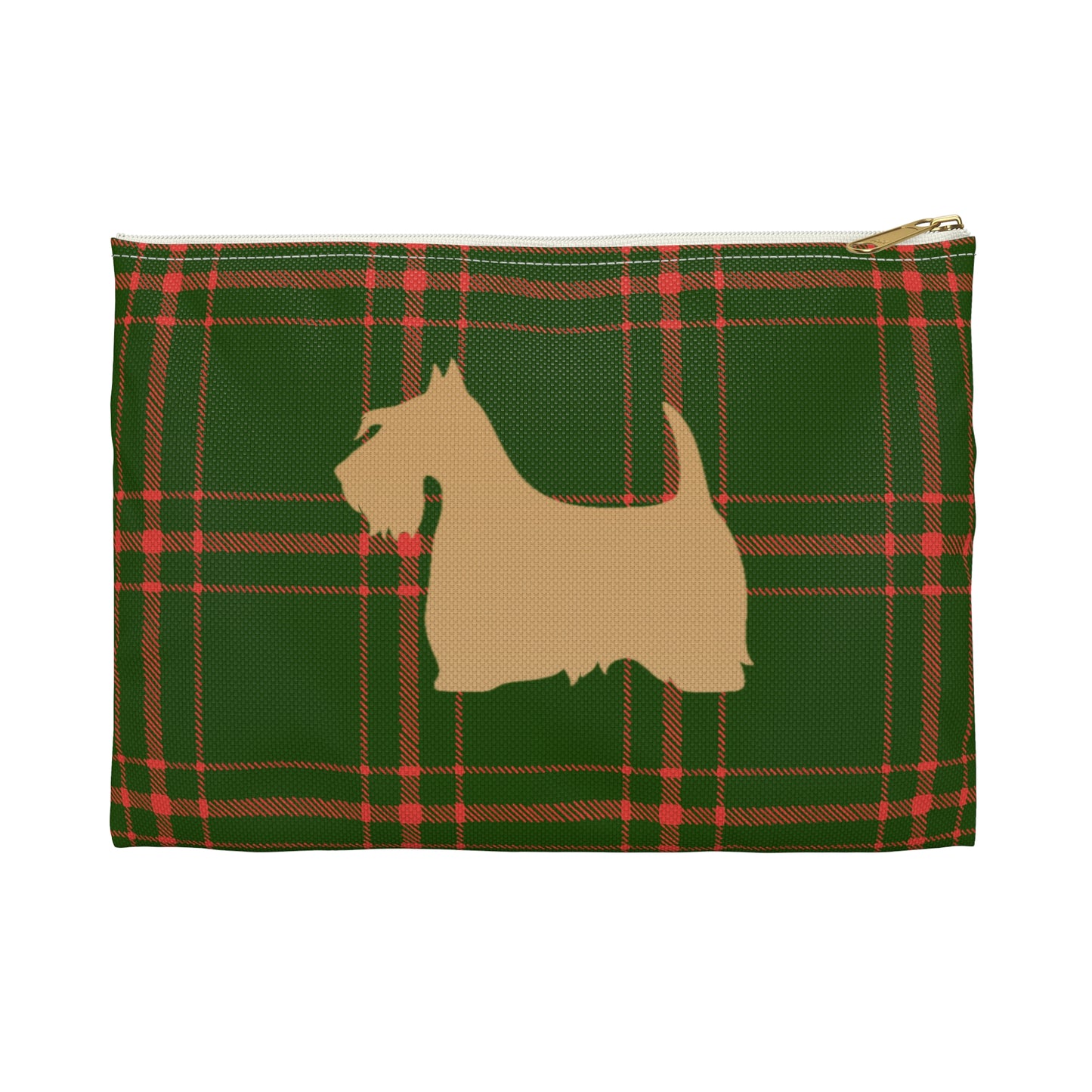 Scottish Terrier Accessory Pouch, Pet Lover Gift, Dog Travel Bag, Stylish Makeup Case, Plaid Organizer