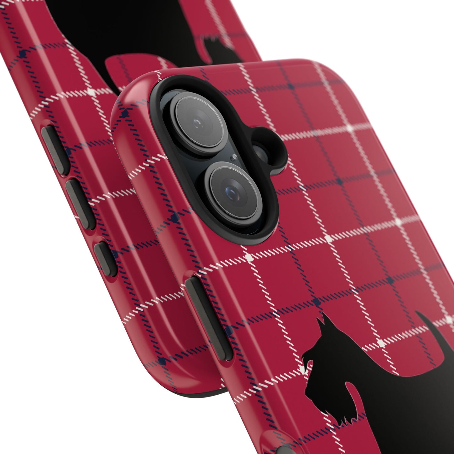 Scottish Terrier Phone Case, Tough Cases, Scottie Dog Phone Cover, Gift for Dog Lovers, Plaid Design