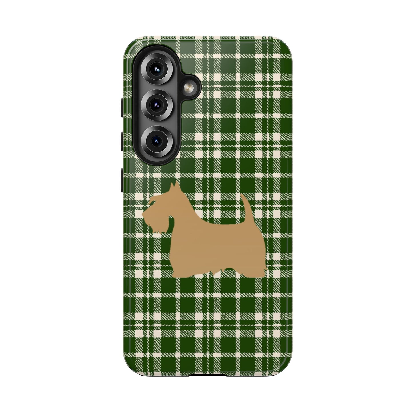 Scottish Terrier Phone Case, Tough Cases, Scottie Dog Phone Cover, Gift for Dog Lovers, Plaid Design