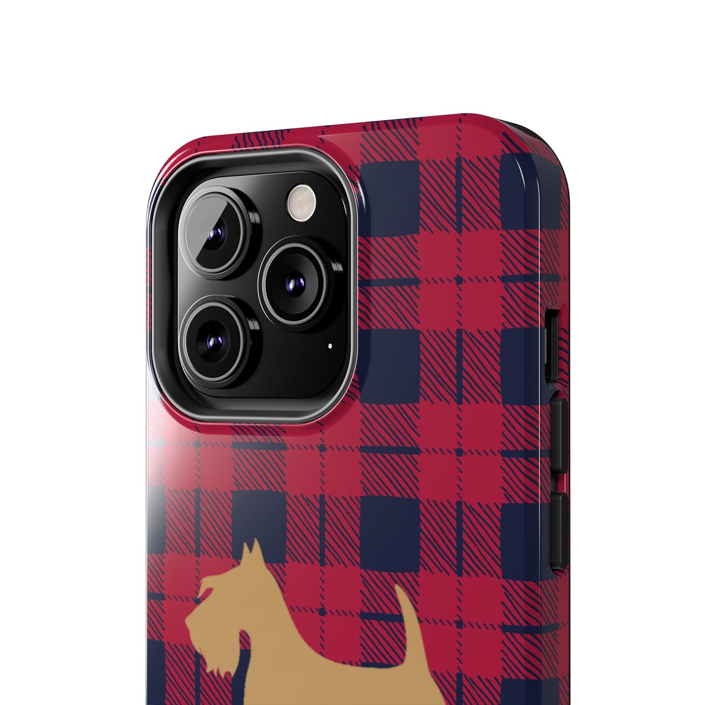 Scottish Terrier Phone Case, Tough Cases, Scottie Dog Phone Cover, Gift for Dog Lovers, Plaid Design