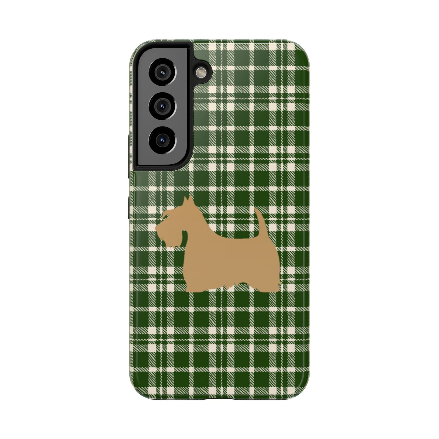 Scottish Terrier Phone Case, Tough Cases, Scottie Dog Phone Cover, Gift for Dog Lovers, Plaid Design