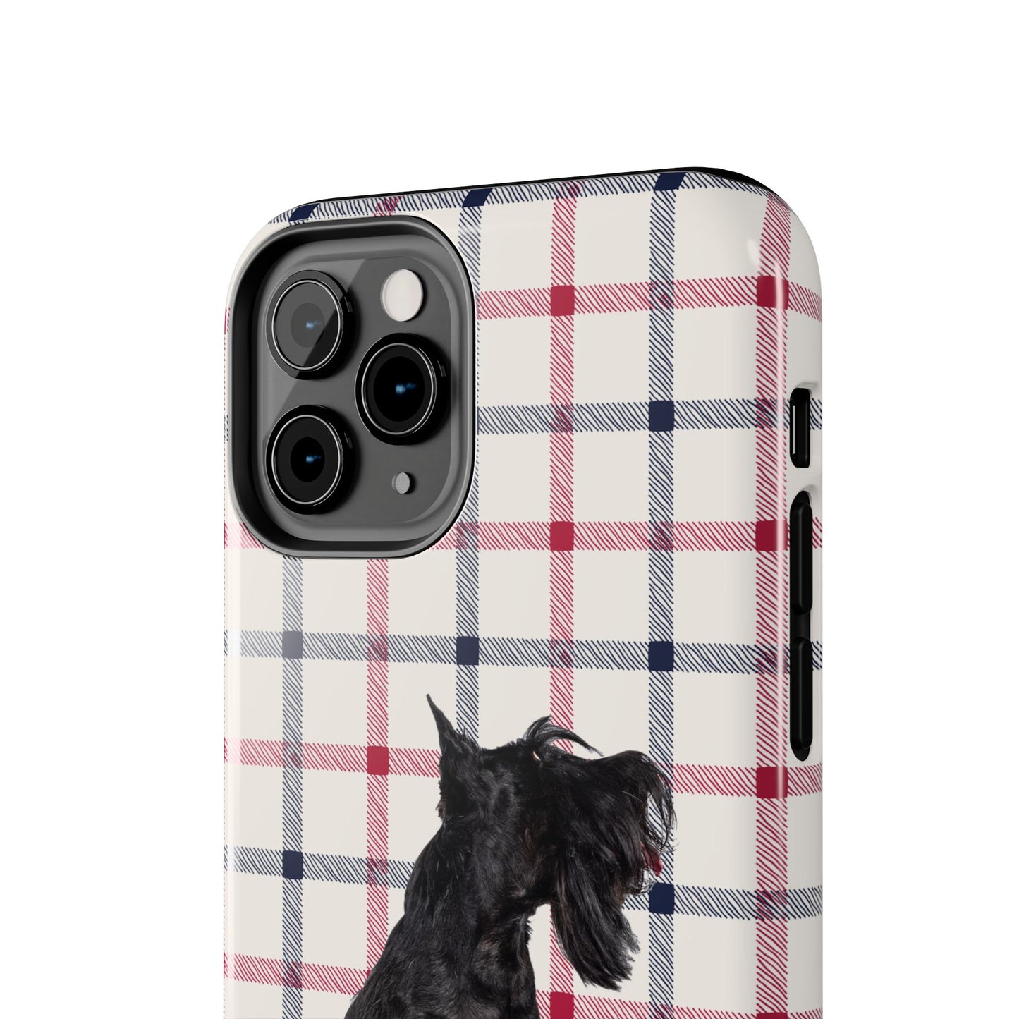 Scottish Terrier Phone Case, Tough Cases, Scottie Dog Phone Cover, Gift for Dog Lovers, Plaid Design