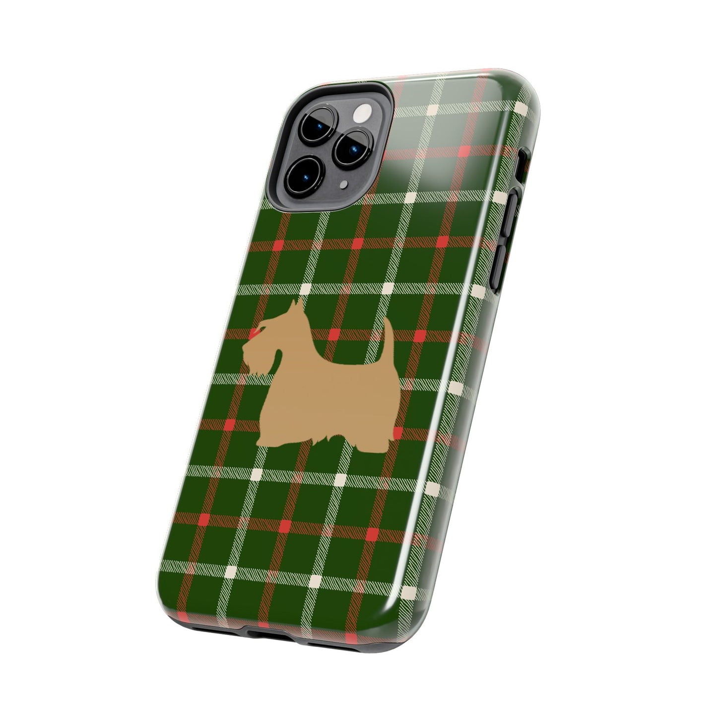 Scottish Terrier Phone Case, Tough Cases, Scottie Dog Phone Cover, Gift for Dog Lovers, Plaid Design