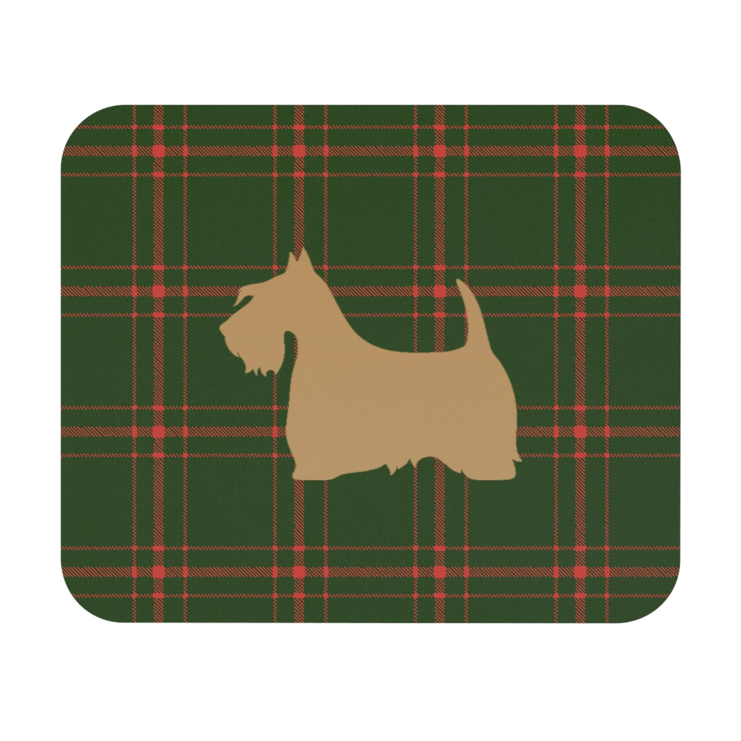 Scottish Terrier Plaid Dog Mouse Pad | Cute Dog Lover Gift | Office Decor | Stationery | Pet Themed Home Office Accessories | Animal Lover Merchandise