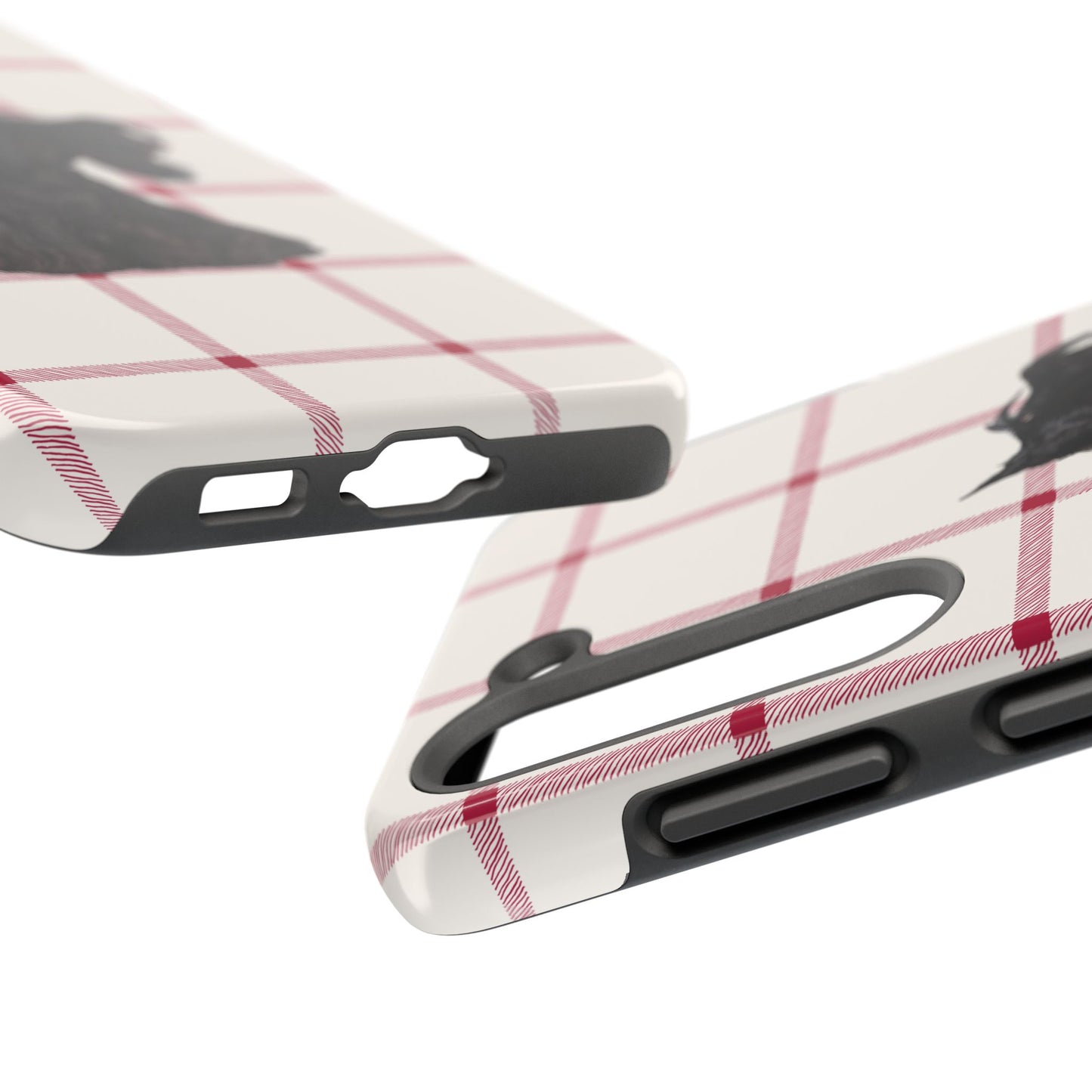 Scottish Terrier Phone Case, Tough Cases, Scottie Dog Phone Cover, Gift for Dog Lovers, Plaid Design