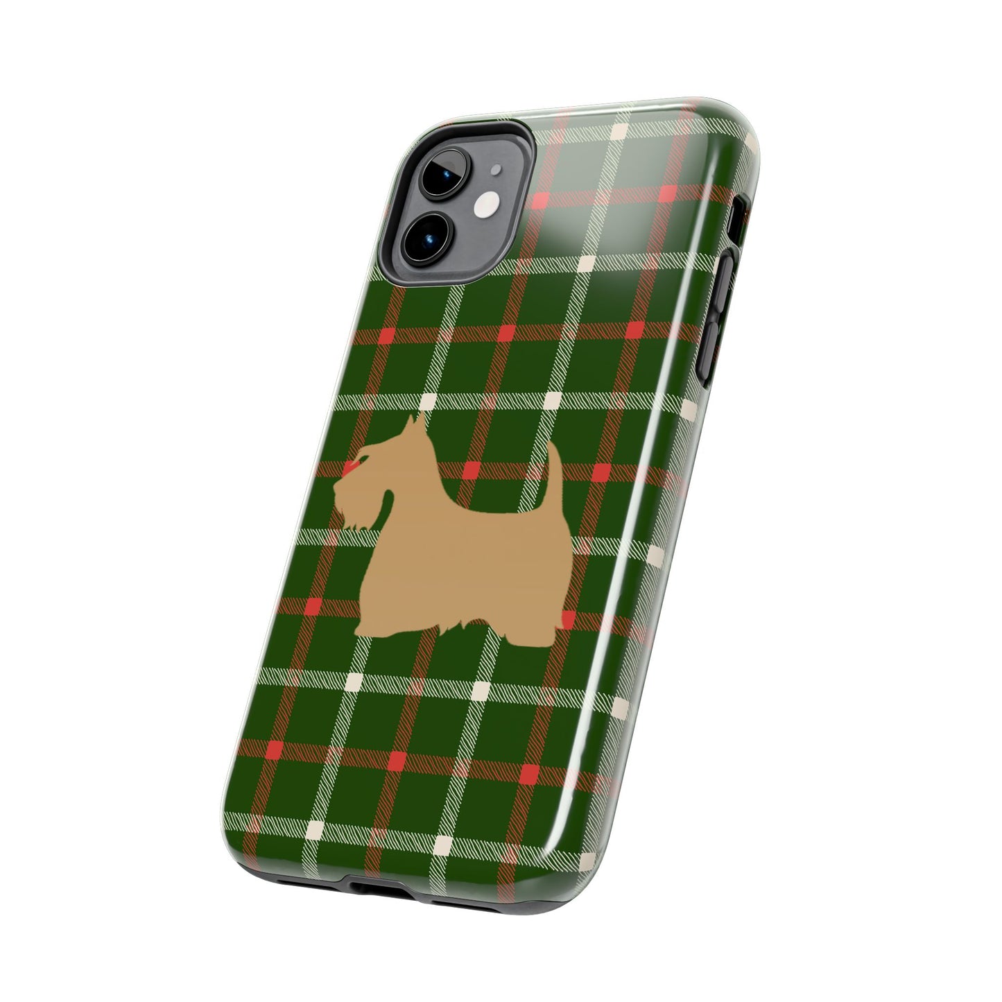 Scottish Terrier Phone Case, Tough Cases, Scottie Dog Phone Cover, Gift for Dog Lovers, Plaid Design