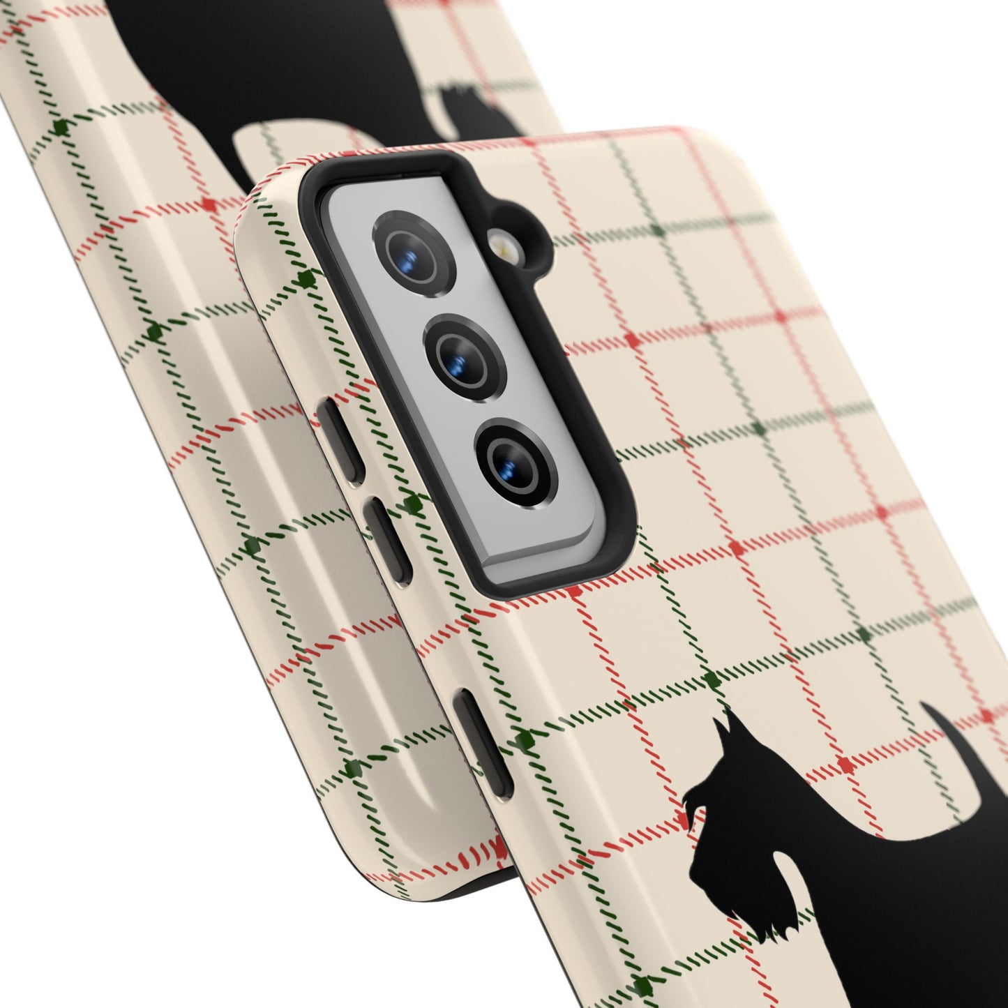 Scottish Terrier Phone Case, Tough Cases, Scottie Dog Phone Cover, Gift for Dog Lovers, Plaid Design