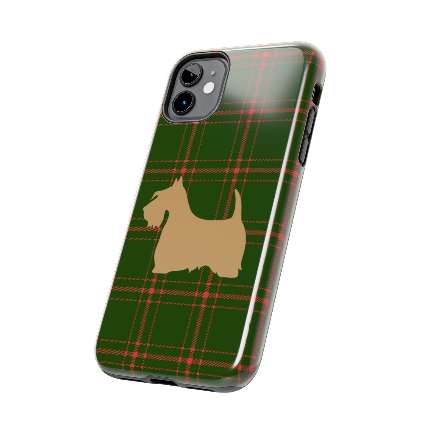 Scottish Terrier Phone Case, Tough Cases, Scottie Dog Phone Cover, Gift for Dog Lovers, Plaid Design
