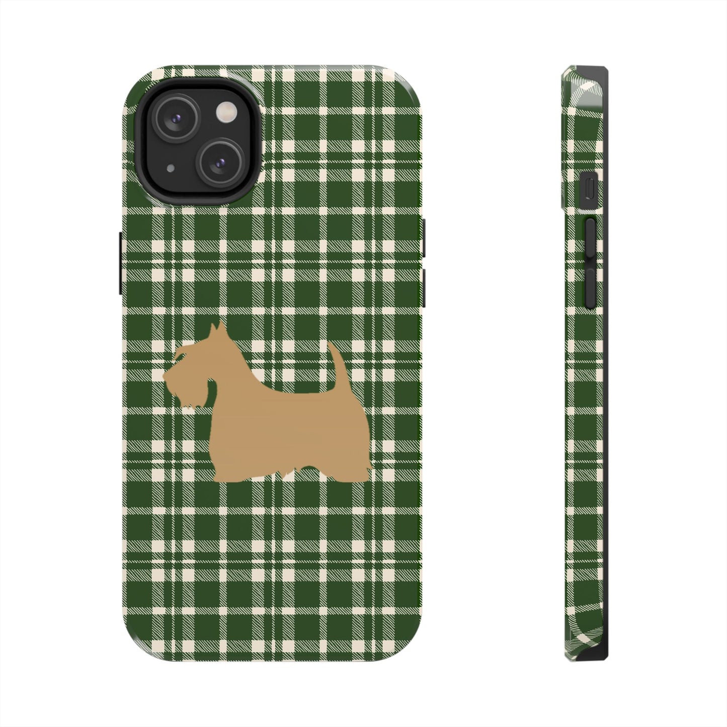 Scottish Terrier Phone Case, Tough Cases, Scottie Dog Phone Cover, Gift for Dog Lovers, Plaid Design