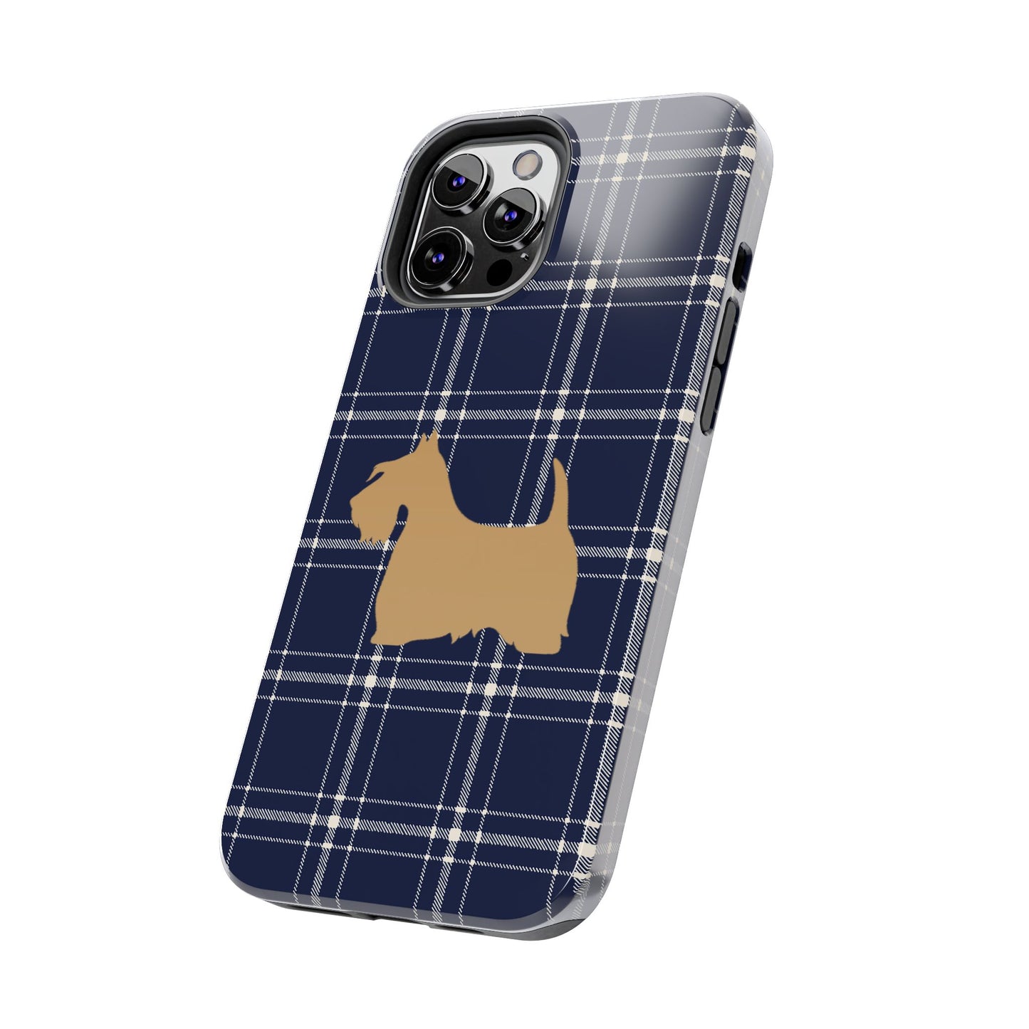 Scottish Terrier Phone Case, Tough Cases, Scottie Dog Phone Cover, Gift for Dog Lovers, Plaid Design