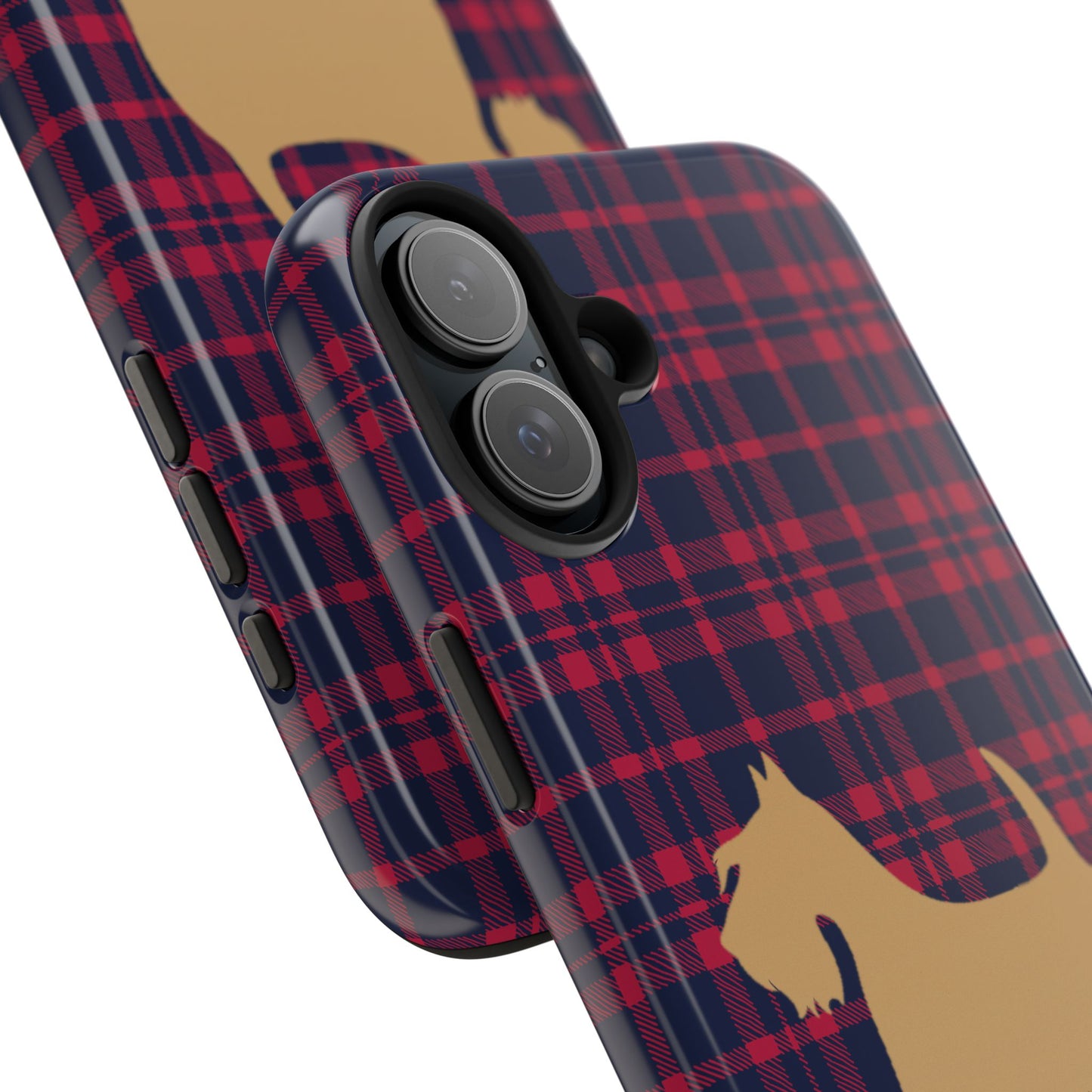 Scottish Terrier Phone Case, Tough Cases, Scottie Dog Phone Cover, Gift for Dog Lovers, Plaid Design