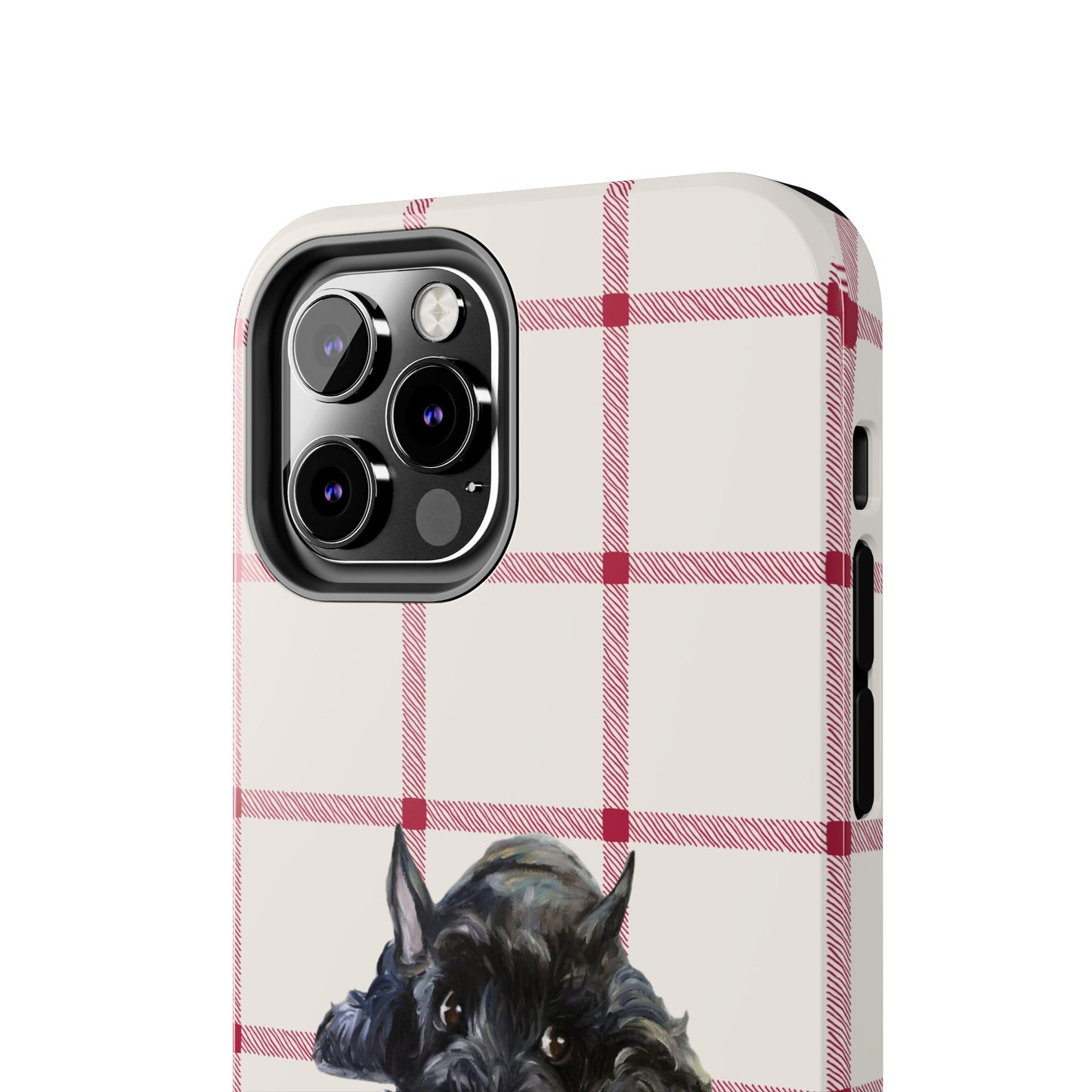 Scottish Terrier Phone Case, Tough Cases, Scottie Dog Phone Cover, Gift for Dog Lovers, Plaid Design