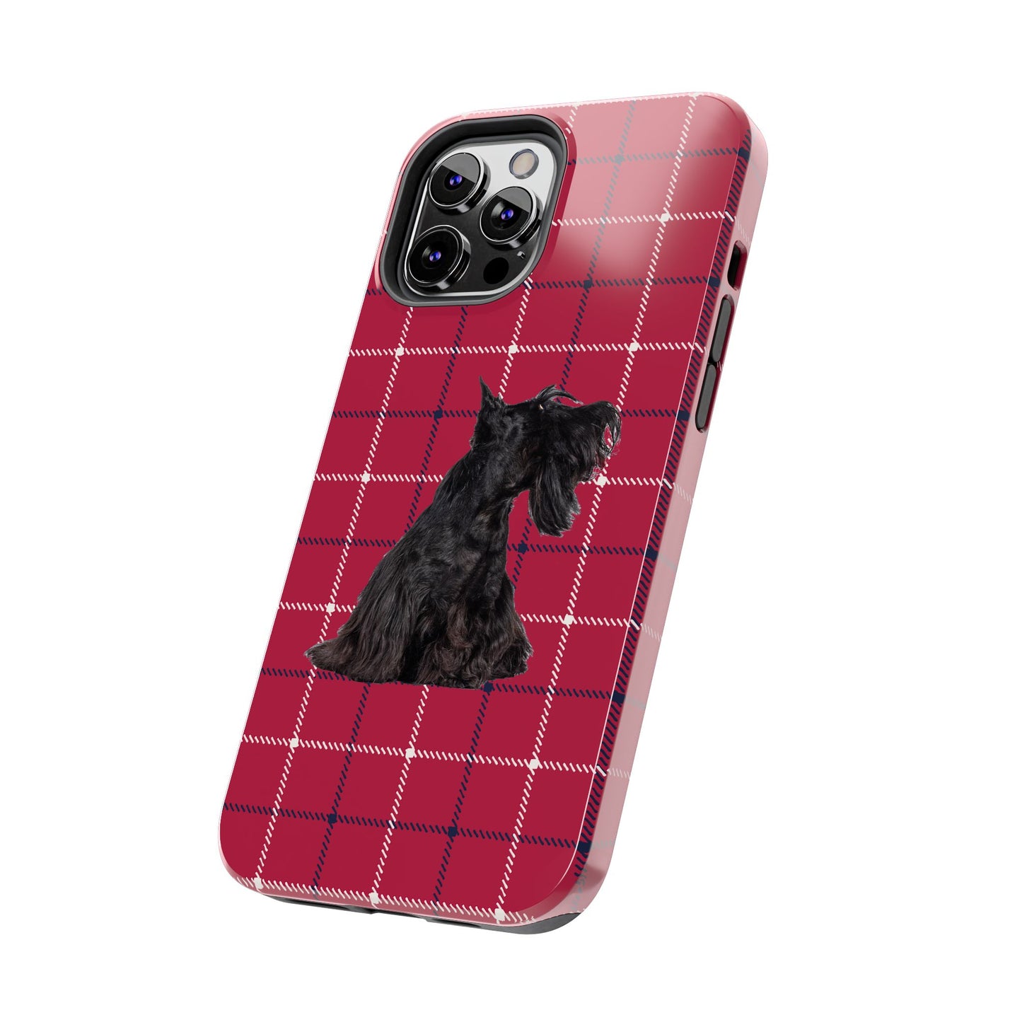 Scottish Terrier Phone Case, Tough Cases, Scottie Dog Phone Cover, Gift for Dog Lovers, Plaid Design