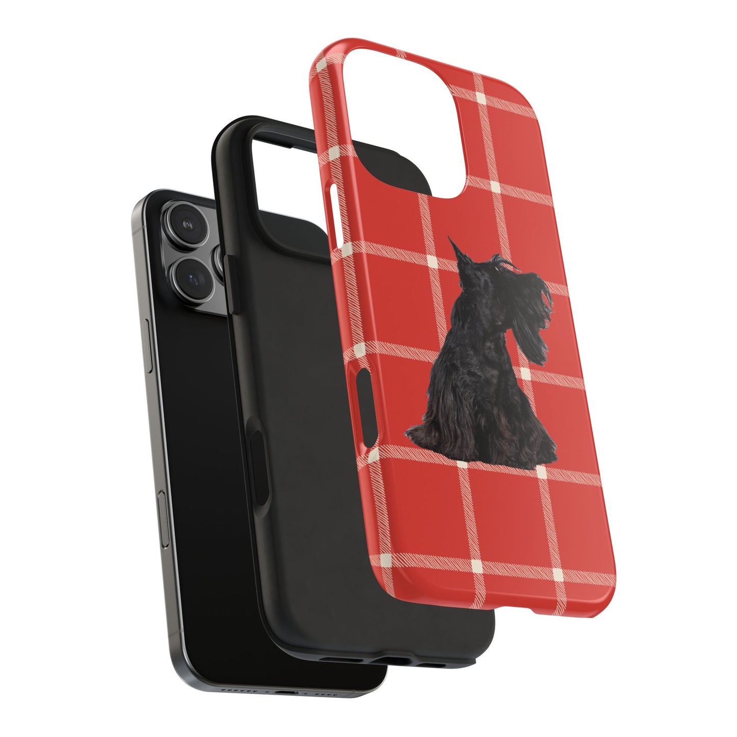 Scottish Terrier Phone Case, Tough Cases, Scottie Dog Phone Cover, Gift for Dog Lovers, Plaid Design
