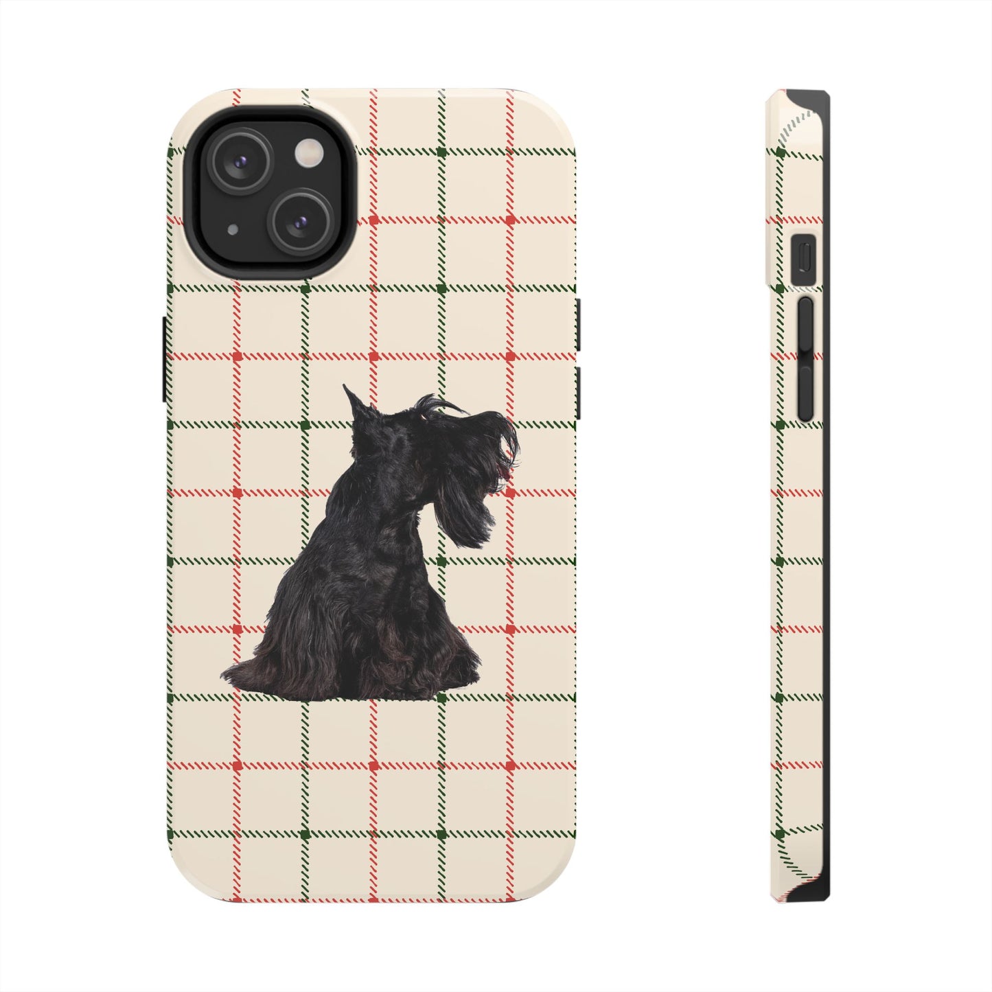 Scottish Terrier Phone Case, Tough Cases, Scottie Dog Phone Cover, Gift for Dog Lovers, Plaid Design