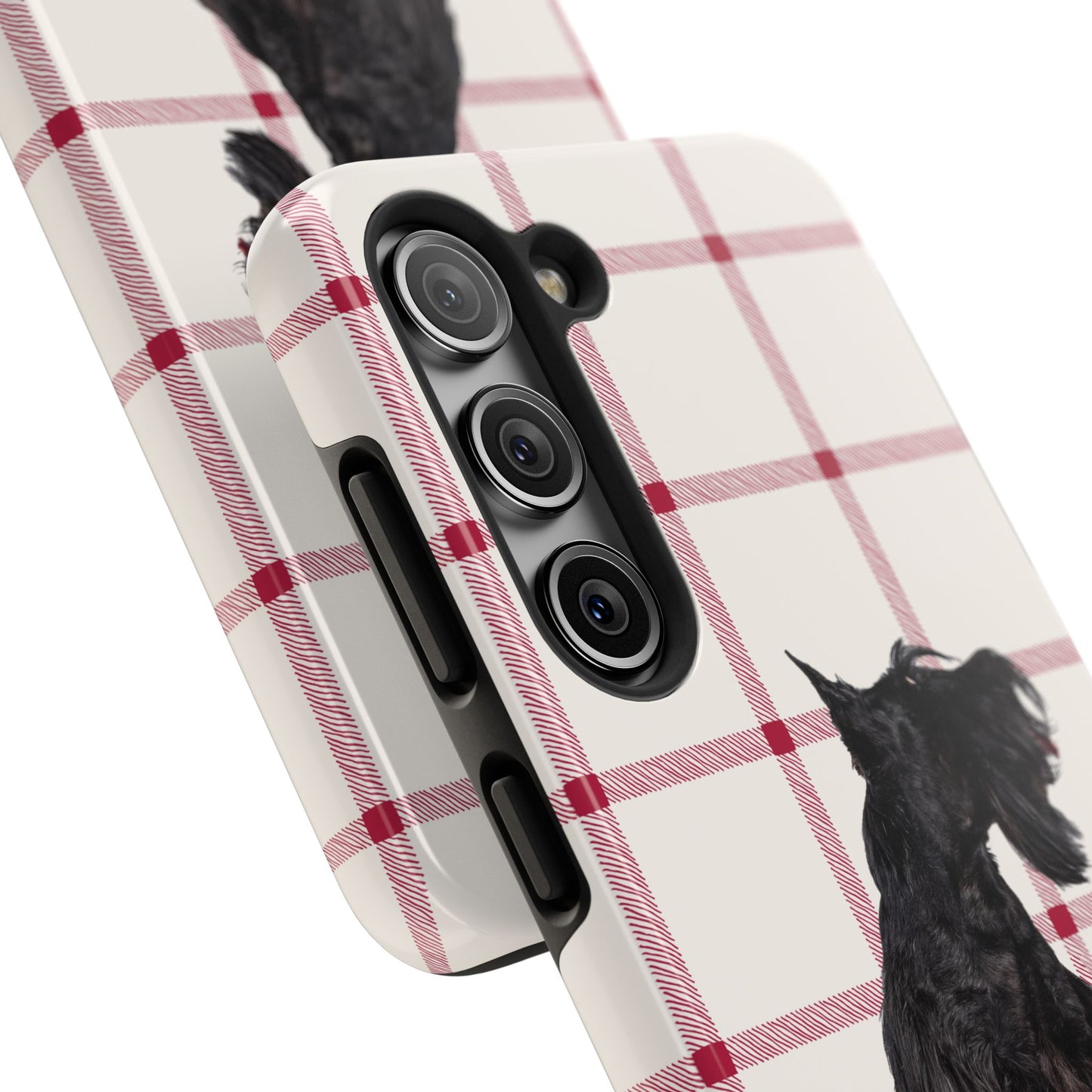 Scottish Terrier Phone Case, Tough Cases, Scottie Dog Phone Cover, Gift for Dog Lovers, Plaid Design