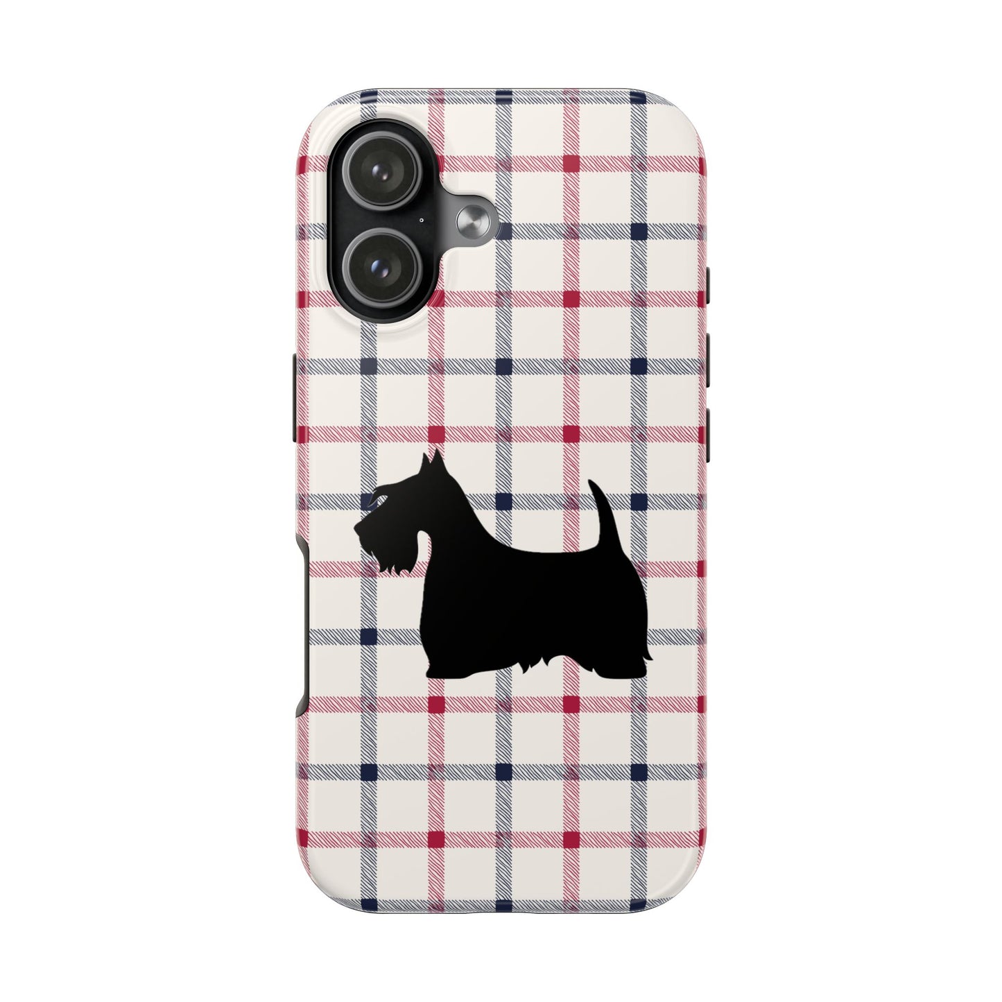 Scottish Terrier Phone Case, Tough Cases, Scottie Dog Phone Cover, Gift for Dog Lovers, Plaid Design