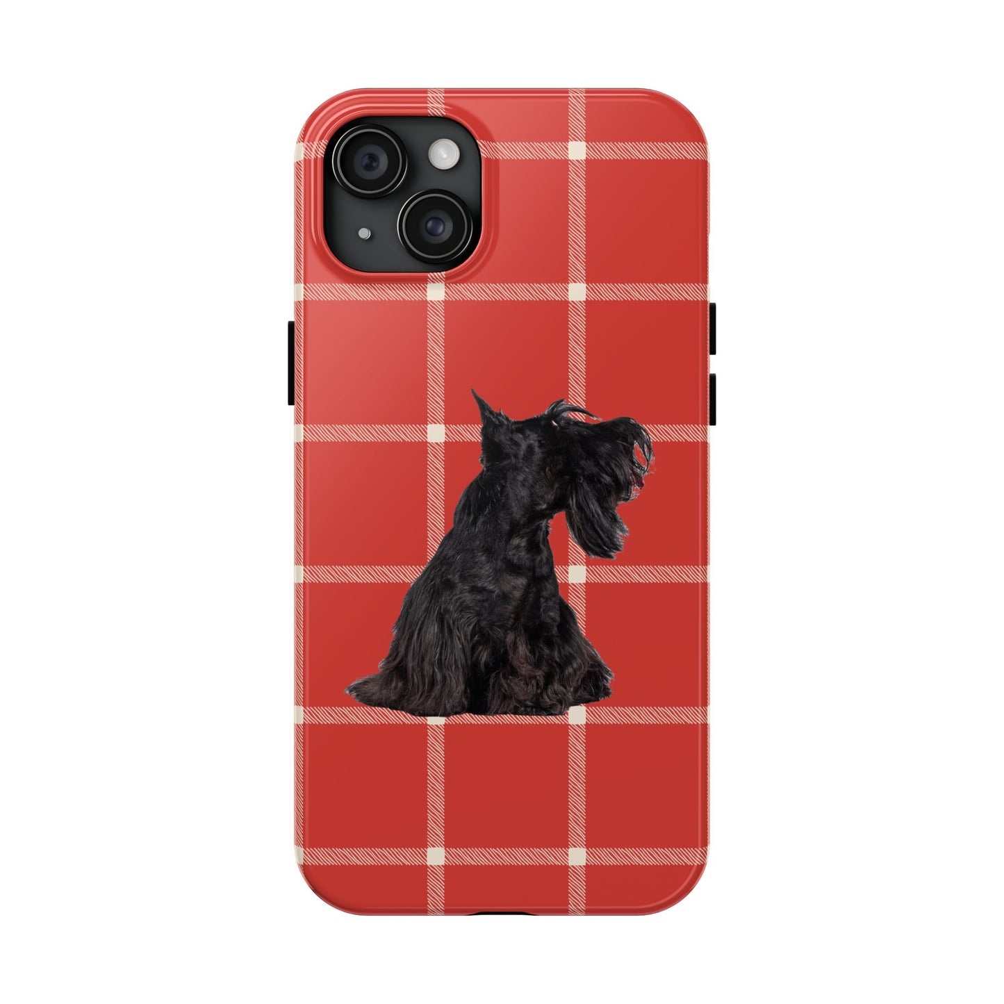 Scottish Terrier Phone Case, Tough Cases, Scottie Dog Phone Cover, Gift for Dog Lovers, Plaid Design