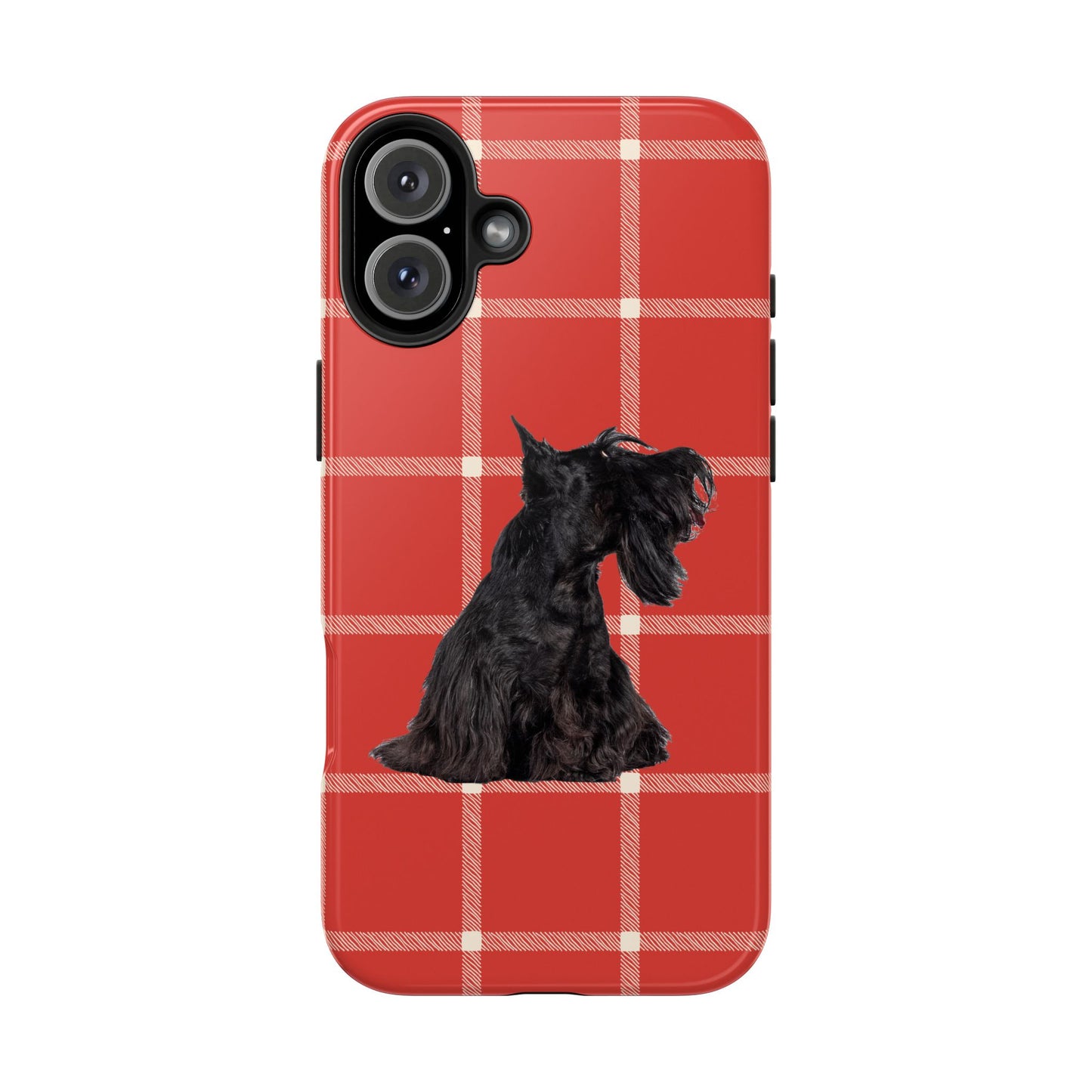 Scottish Terrier Phone Case, Tough Cases, Scottie Dog Phone Cover, Gift for Dog Lovers, Plaid Design
