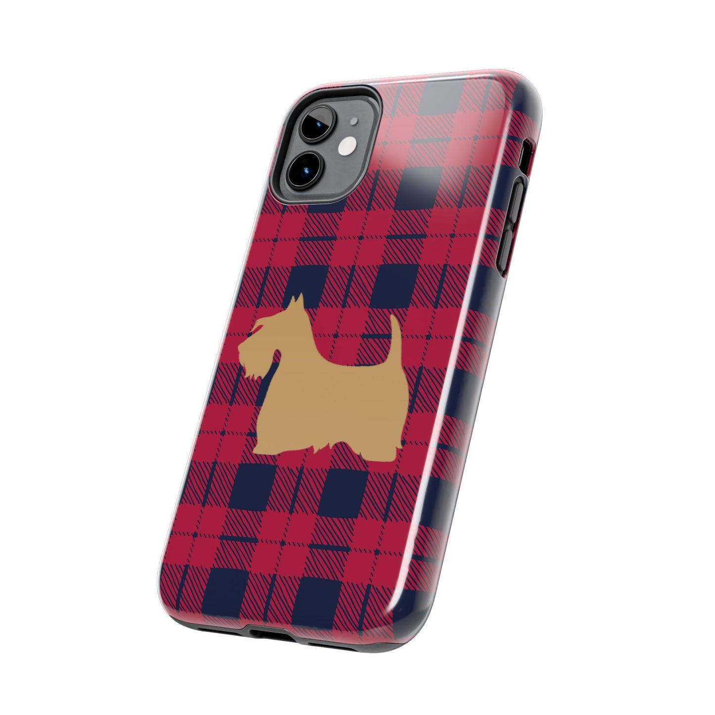 Scottish Terrier Phone Case, Tough Cases, Scottie Dog Phone Cover, Gift for Dog Lovers, Plaid Design