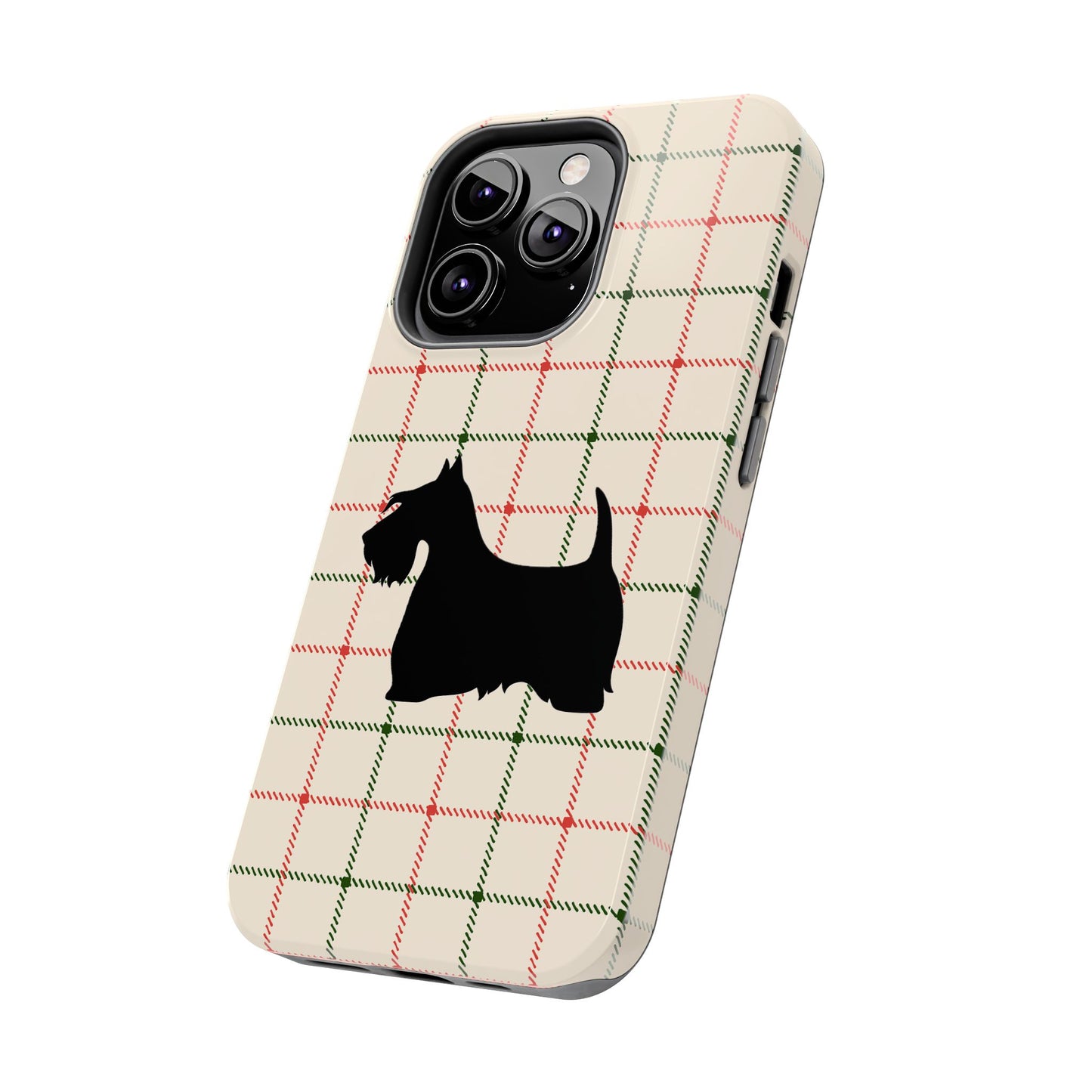 Scottish Terrier Phone Case, Tough Cases, Scottie Dog Phone Cover, Gift for Dog Lovers, Plaid Design
