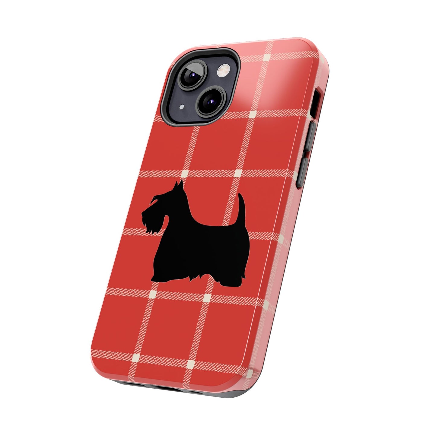 Scottish Terrier Phone Case, Tough Cases, Scottie Dog Phone Cover, Gift for Dog Lovers, Plaid Design