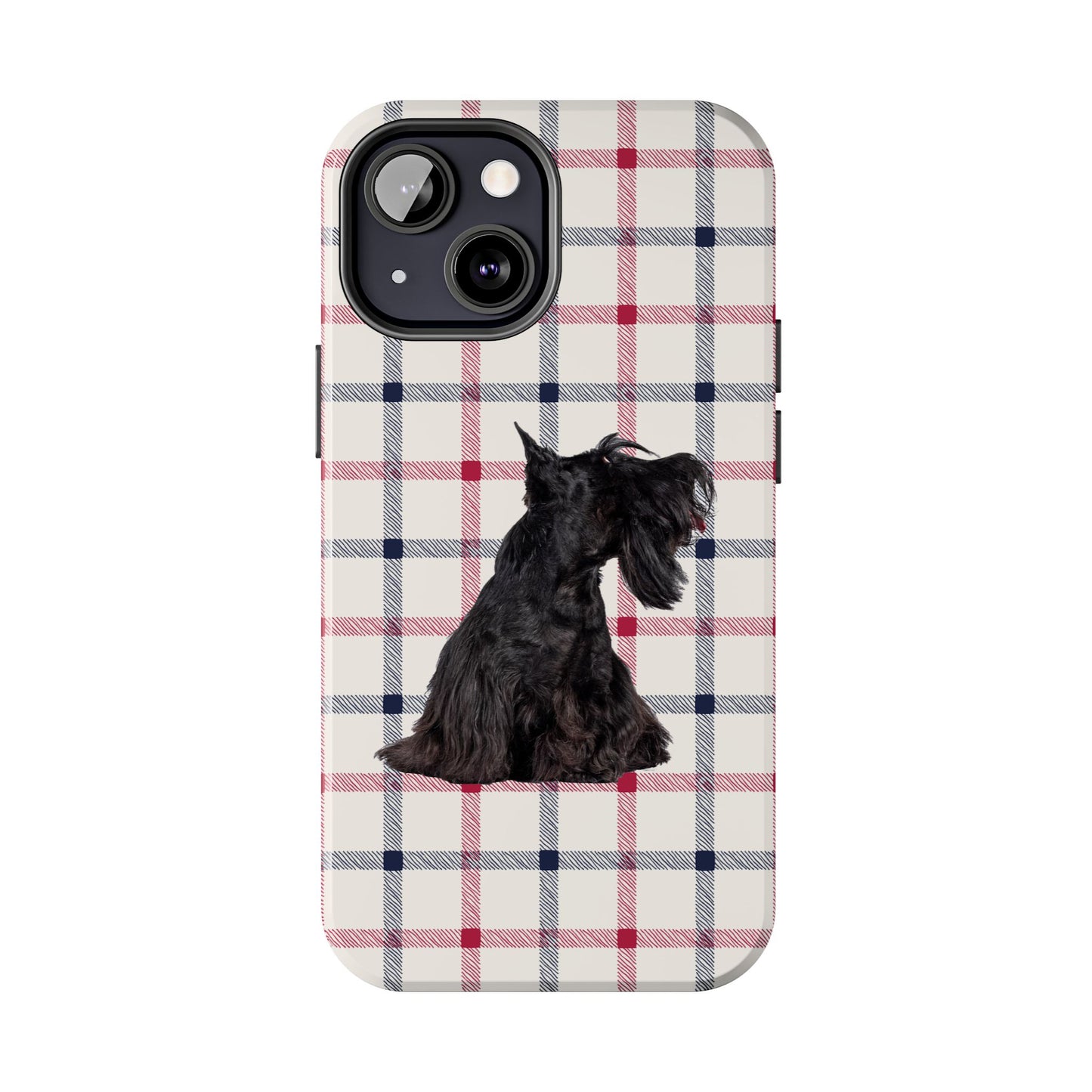 Scottish Terrier Phone Case, Tough Cases, Scottie Dog Phone Cover, Gift for Dog Lovers, Plaid Design