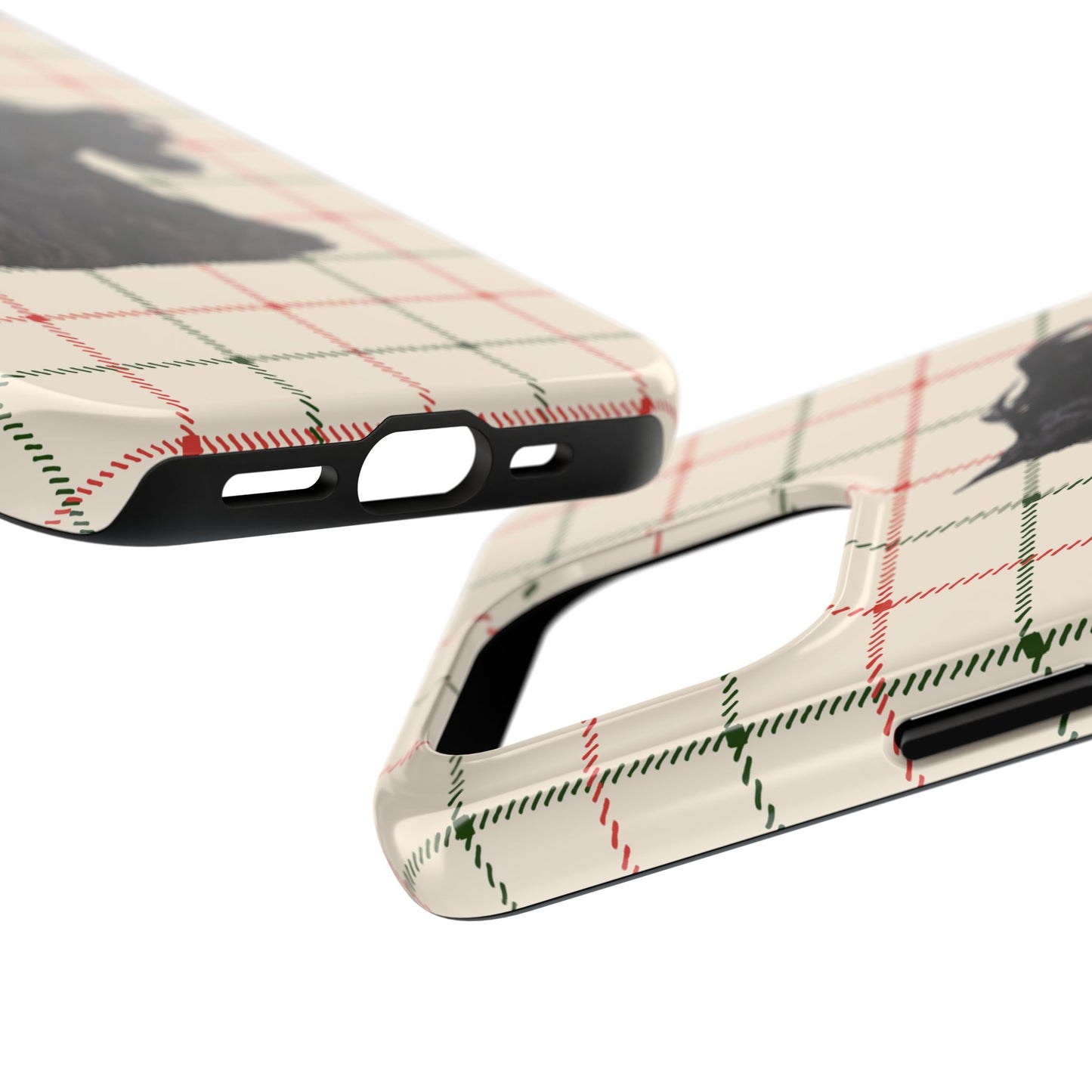 Scottish Terrier Phone Case, Tough Cases, Scottie Dog Phone Cover, Gift for Dog Lovers, Plaid Design