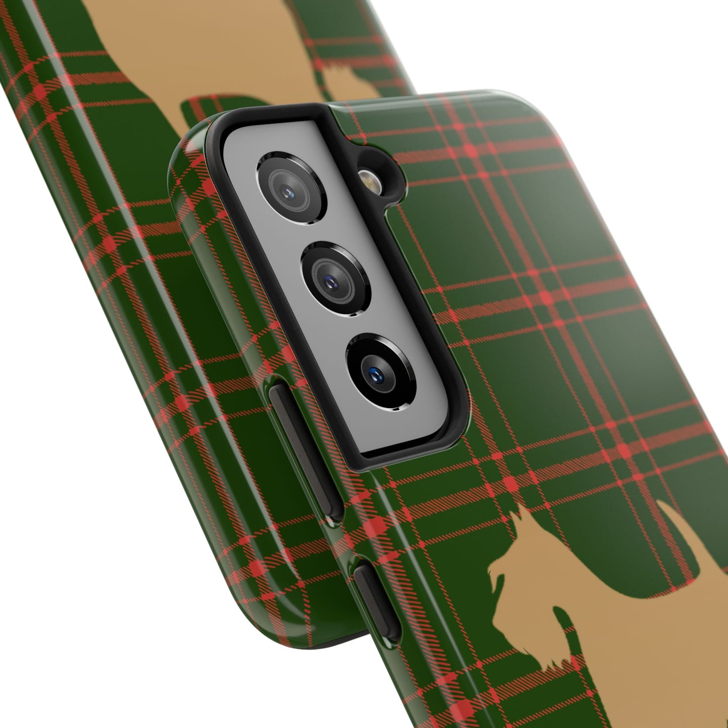 Scottish Terrier Phone Case, Tough Cases, Scottie Dog Phone Cover, Gift for Dog Lovers, Plaid Design