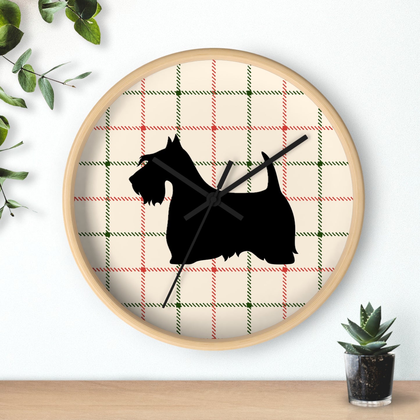 Scottish Terrier Wall Clock, Pet Lover Gift, Home Decor, Office Decor, Scottish Terrier Decor, Unique Wall Timepiece