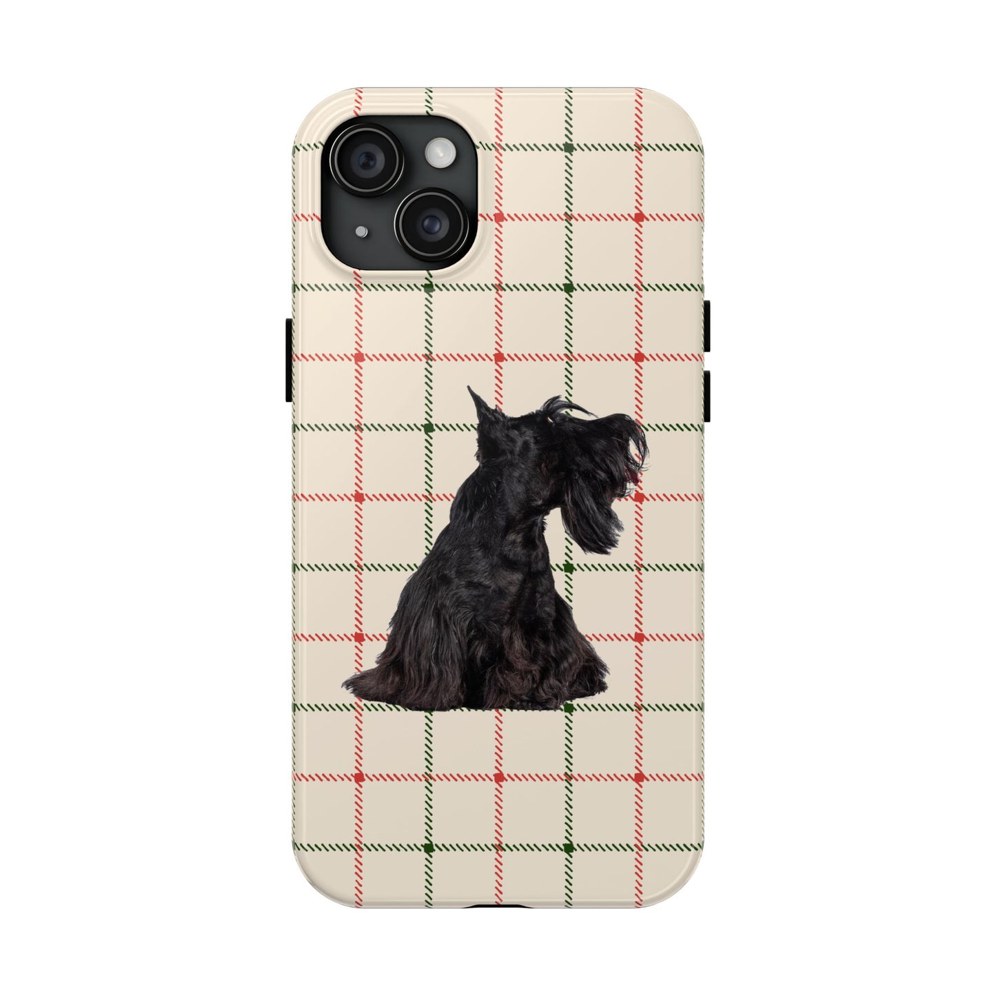 Scottish Terrier Phone Case, Tough Cases, Scottie Dog Phone Cover, Gift for Dog Lovers, Plaid Design