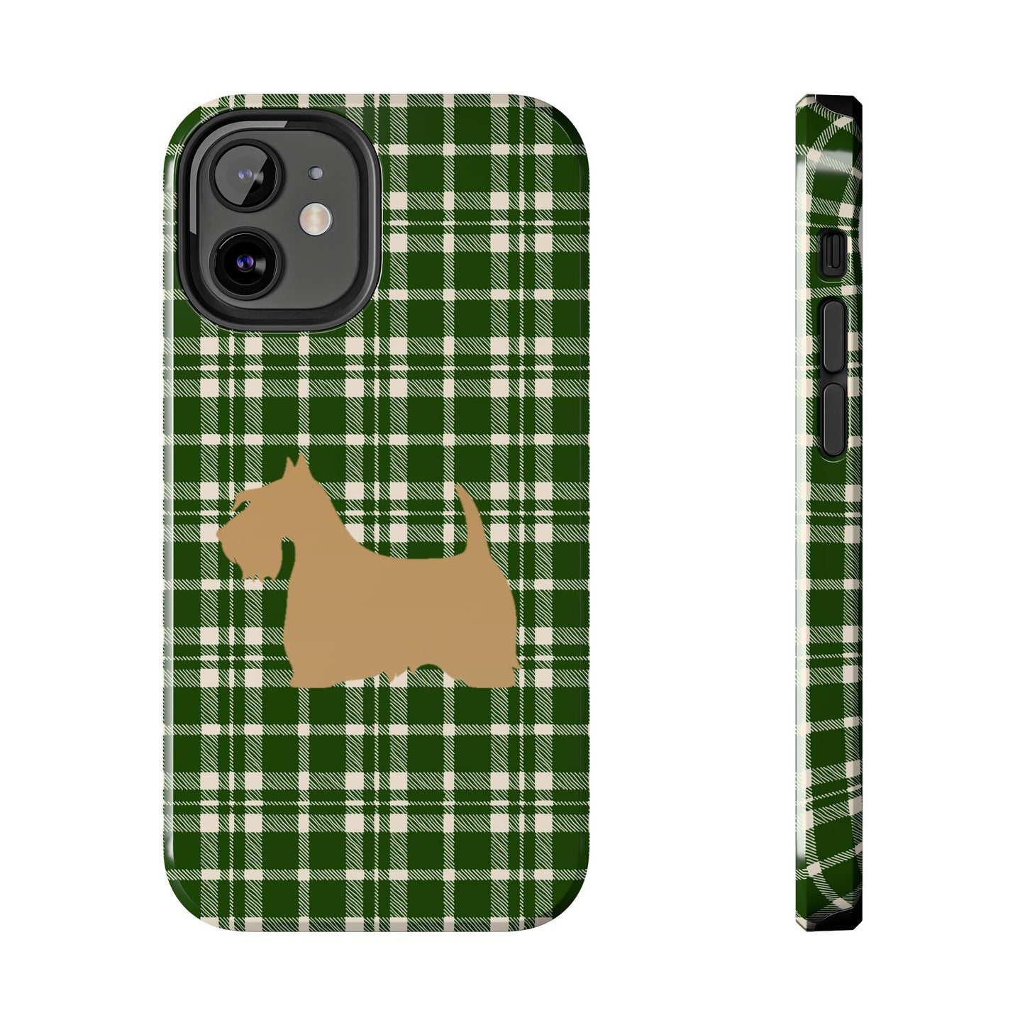 Scottish Terrier Phone Case, Tough Cases, Scottie Dog Phone Cover, Gift for Dog Lovers, Plaid Design